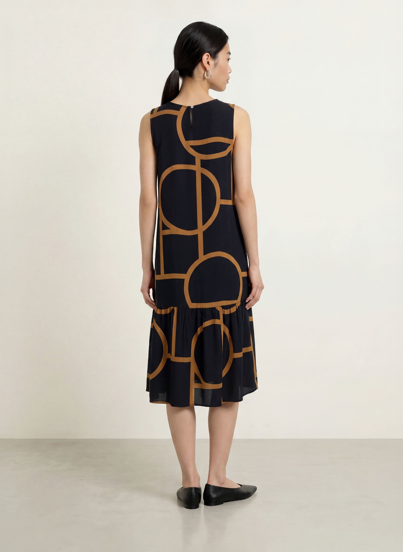 OPUS WICY Dress: BLACK / BROWN