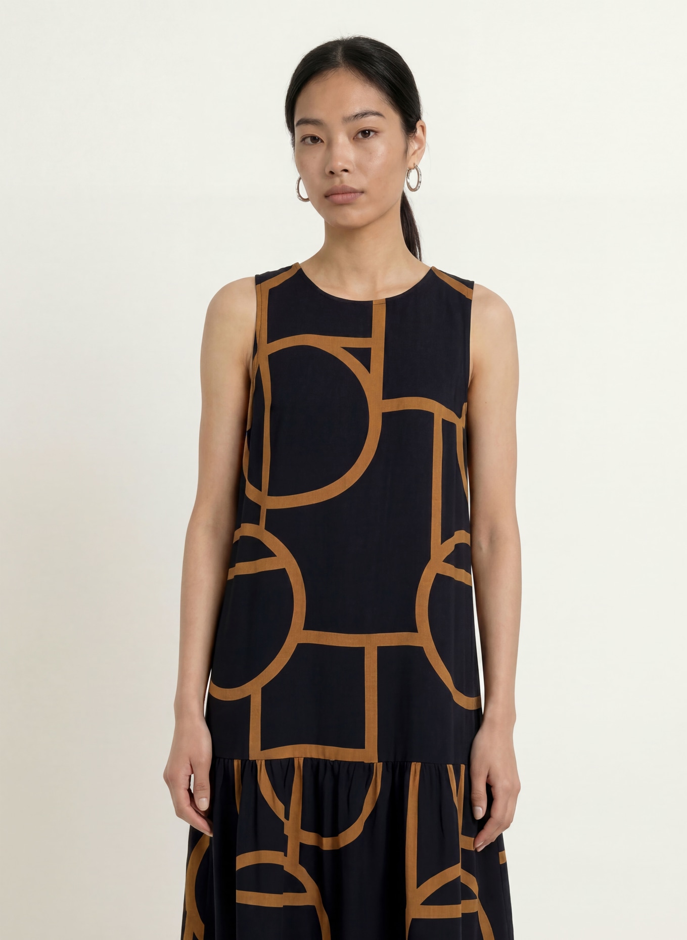 OPUS WICY Dress: BLACK / BROWN