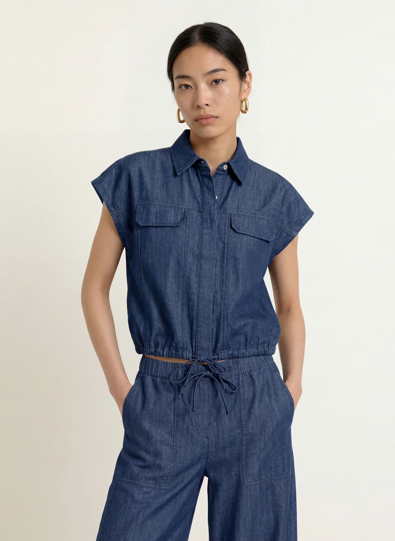 OPUS Jeansbluse FULISMA: BLÅ