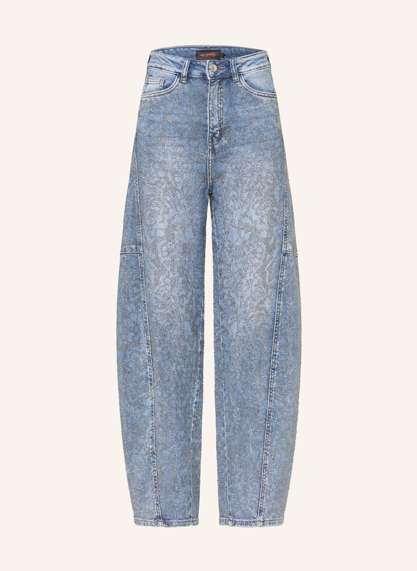 miss goodlife Barrel-jeans MANDAL met sierstenen: 24 BLUE