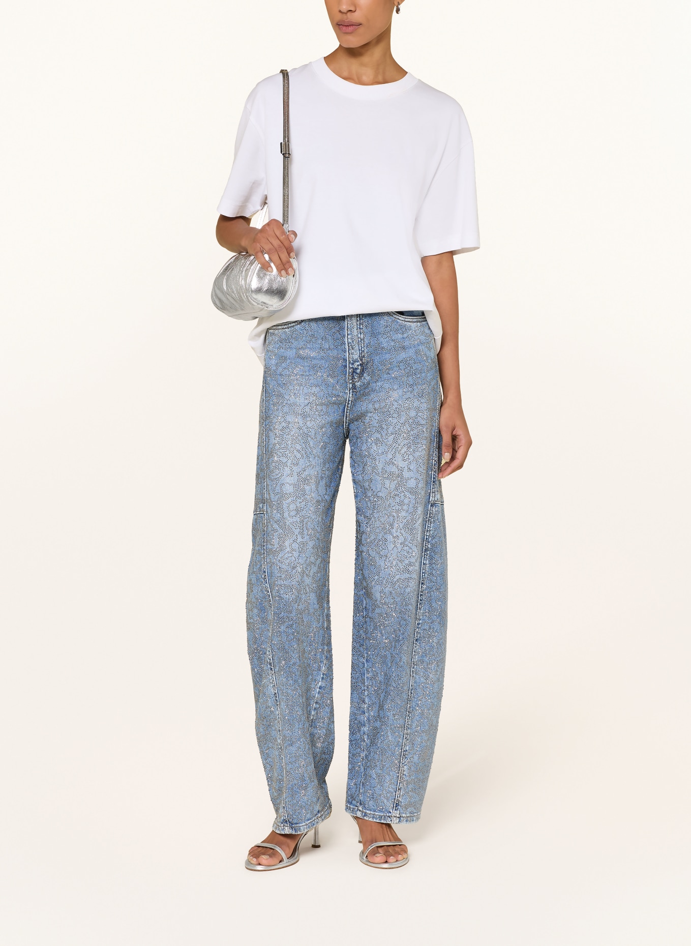 miss goodlife Barrel-jeans MANDAL met sierstenen: 24 BLUE