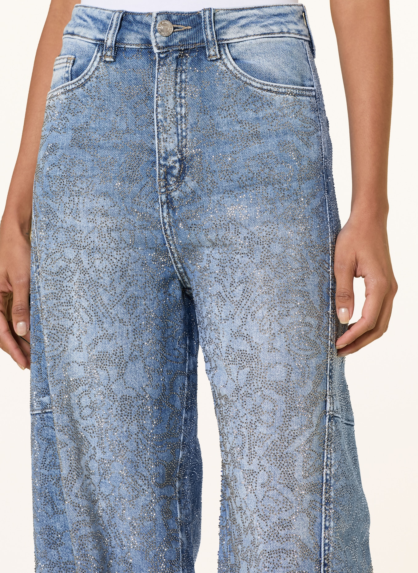 miss goodlife Barrel-jeans MANDAL met sierstenen: 24 BLUE