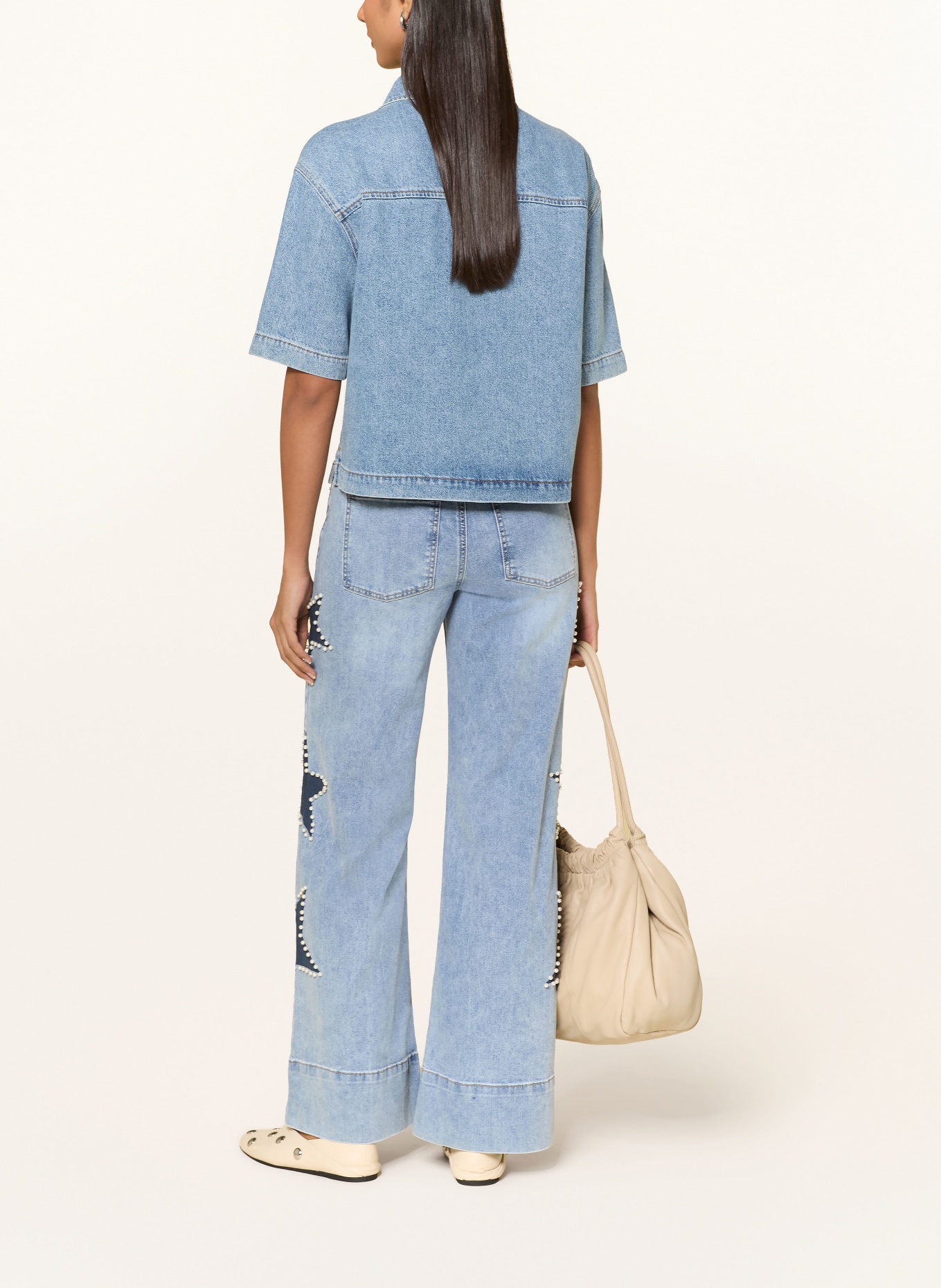 miss goodlife Flared jeans with decorative beads: 24 BLUE