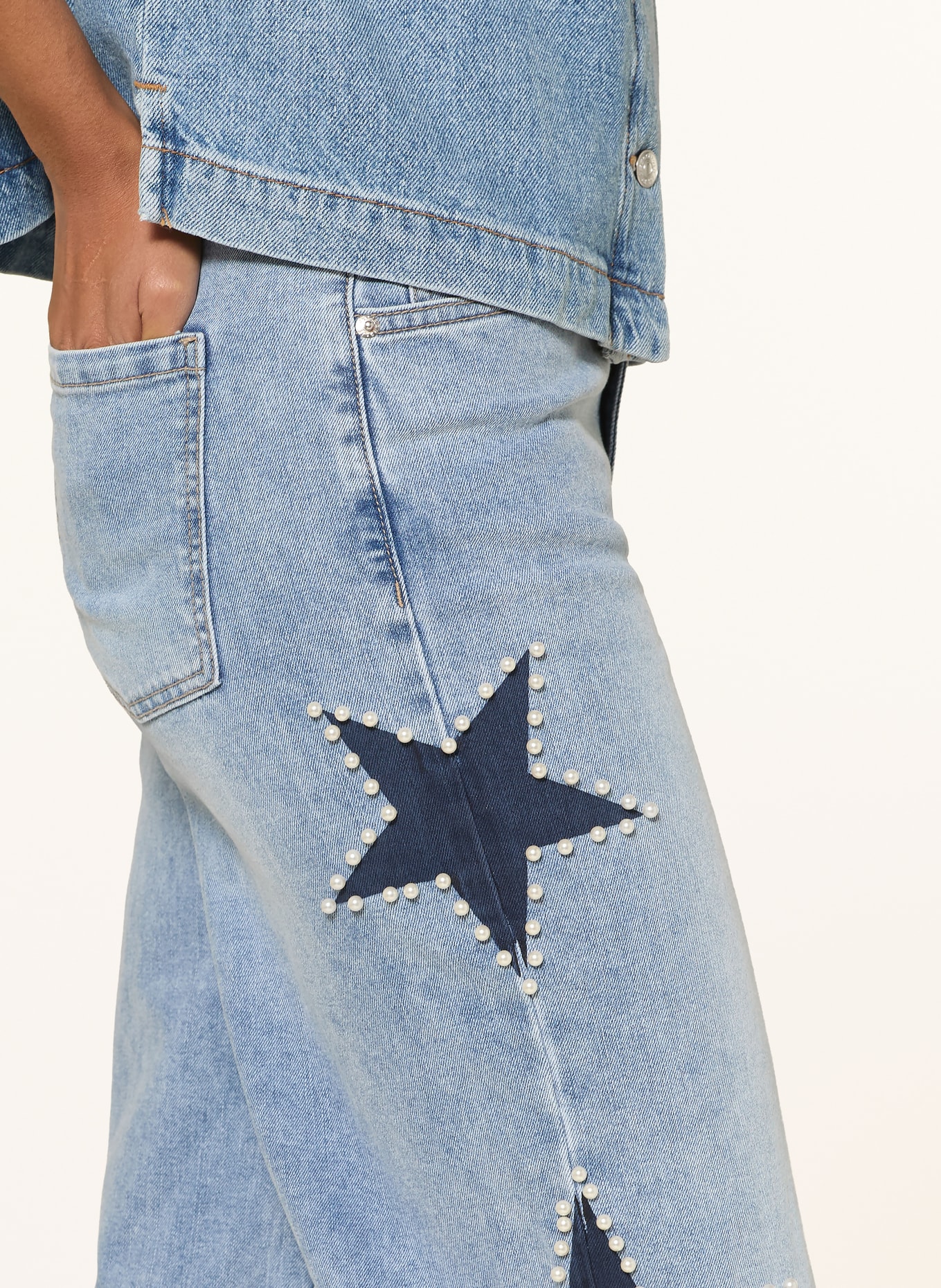 miss goodlife Flared jeans with decorative beads: 24 BLUE