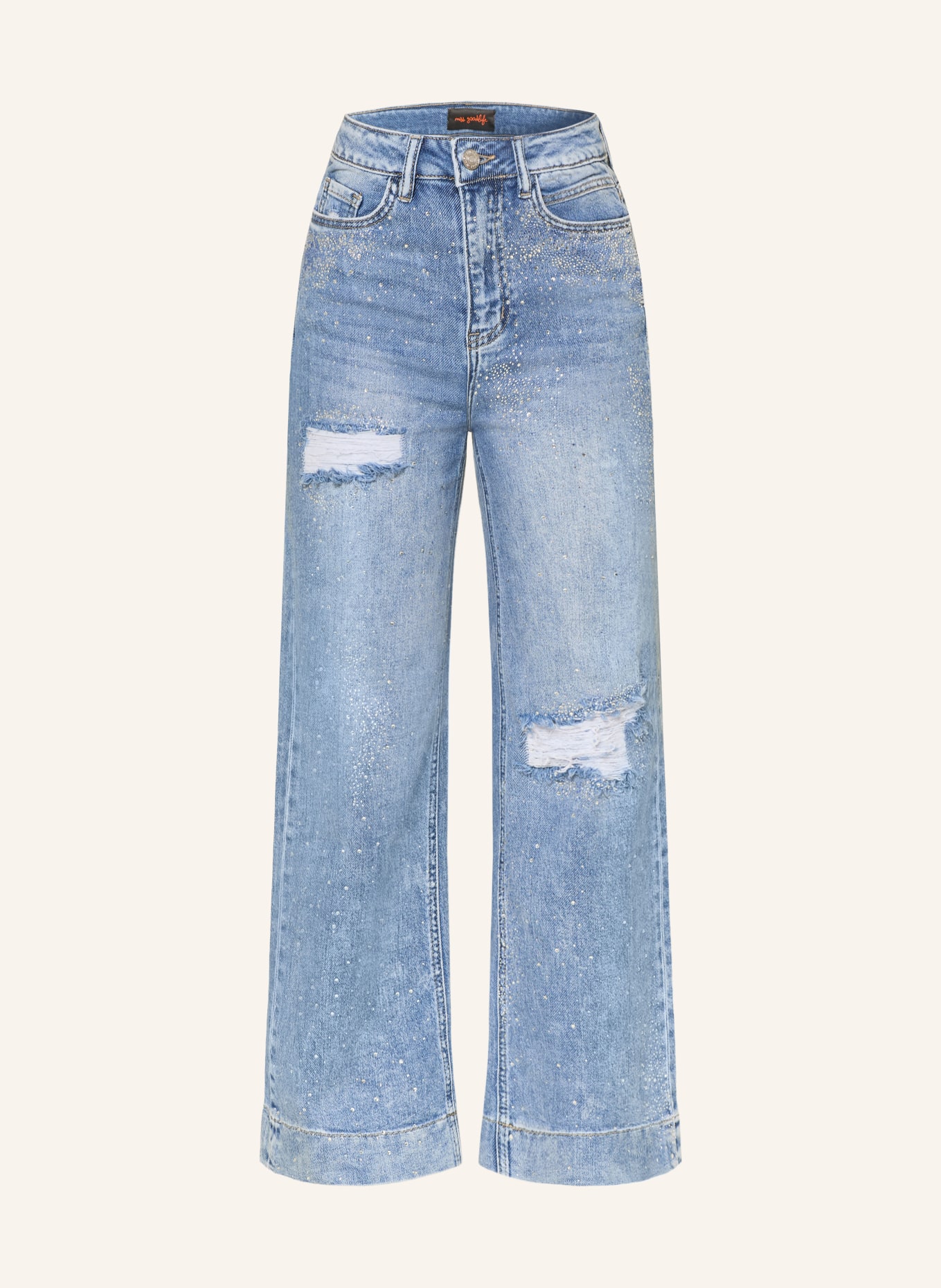 miss goodlife Flared jeans met strass-steentjes: 24 BLUE