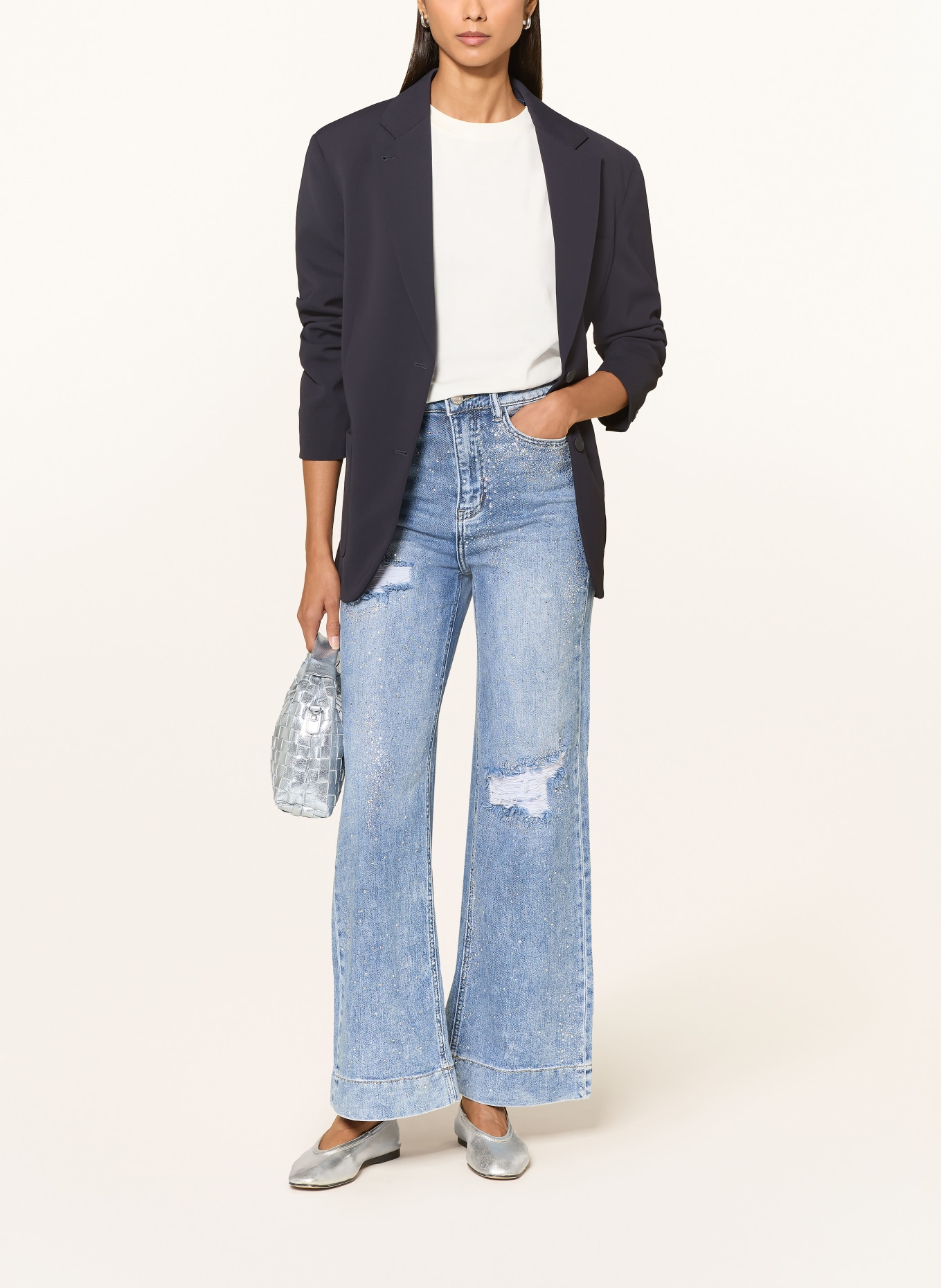 miss goodlife Flared jeans met strass-steentjes: 24 BLUE