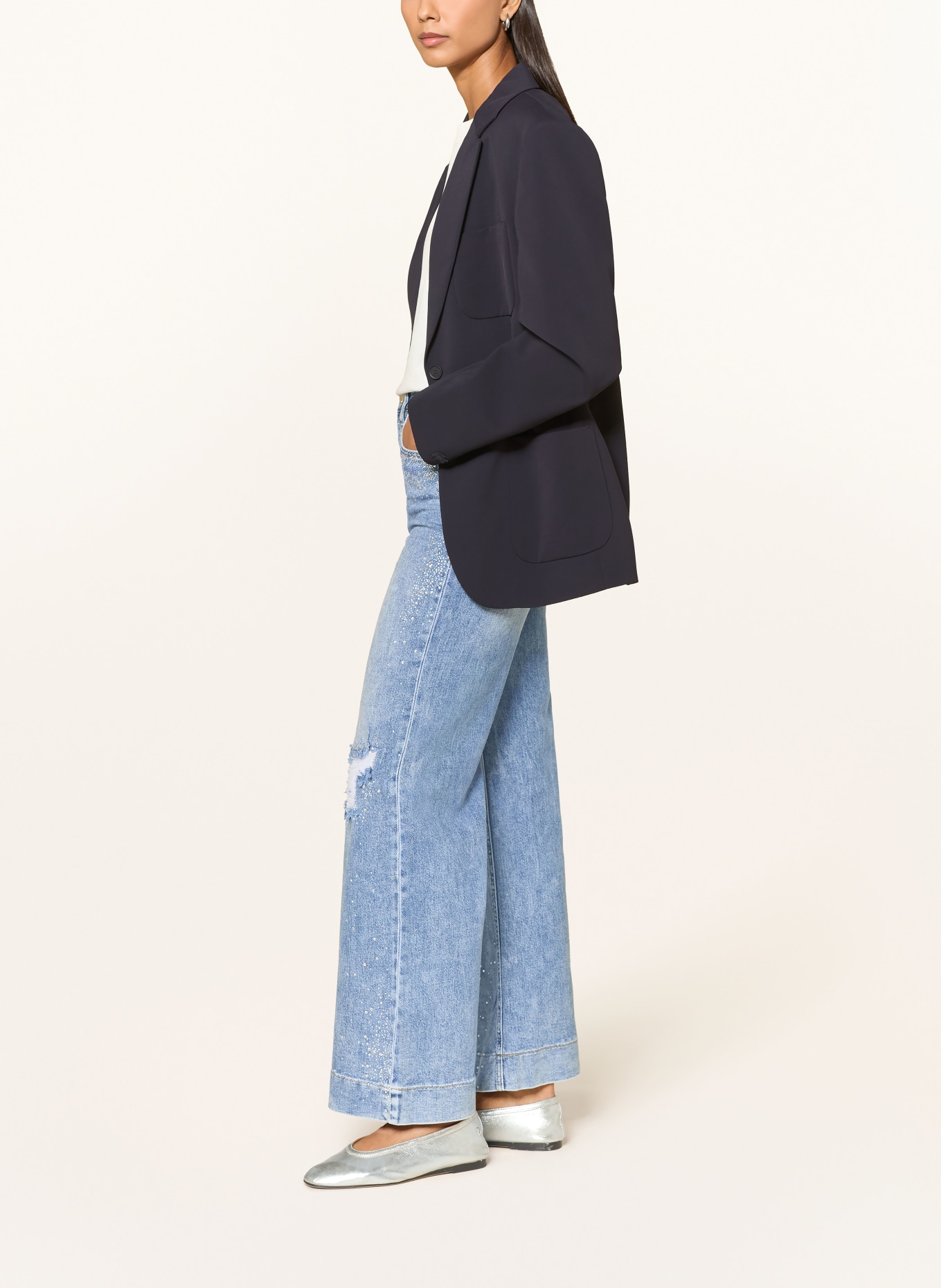 miss goodlife Flared jeans met strass-steentjes: 24 BLUE