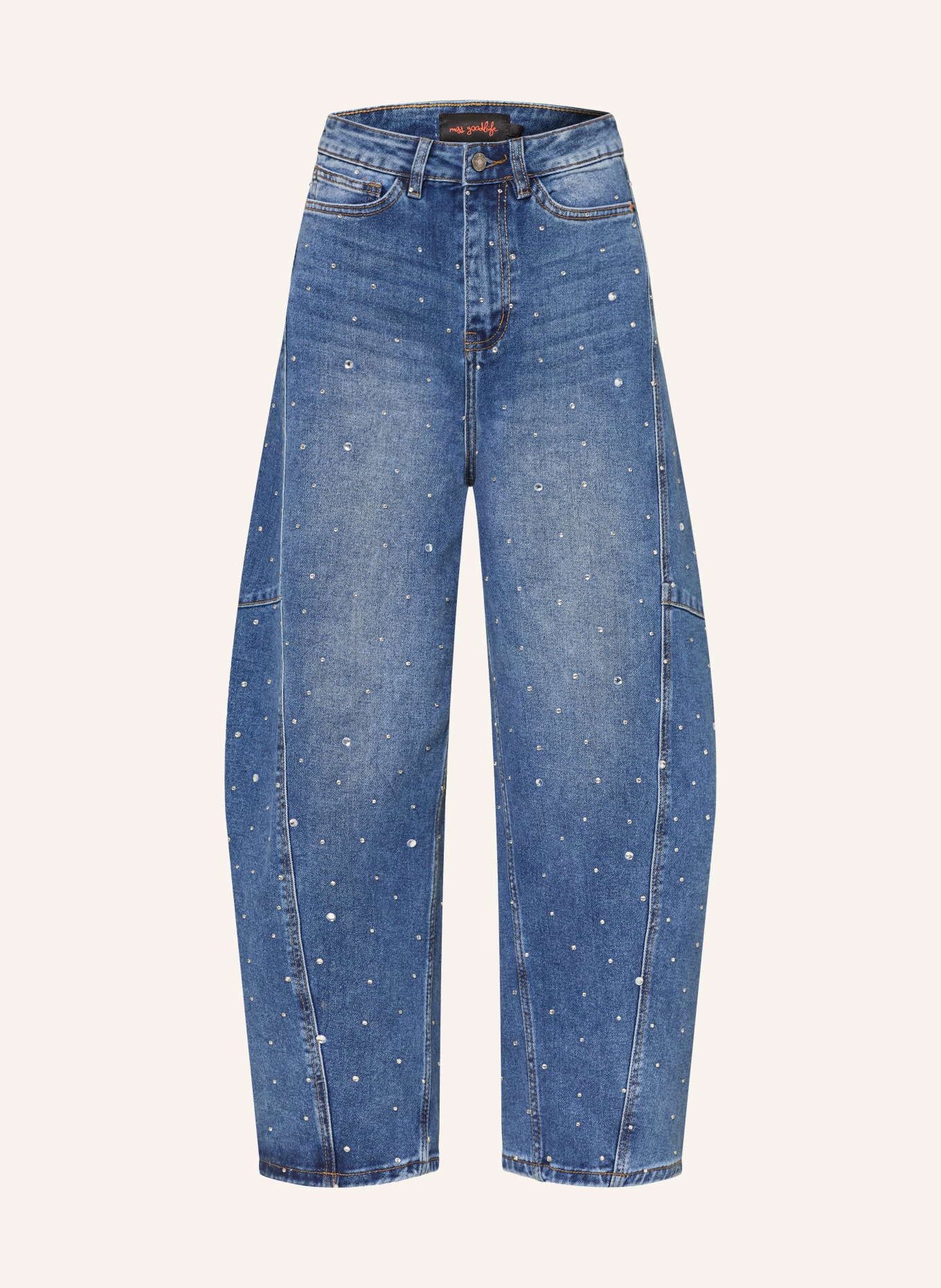 miss goodlife Barrel-jeans met sierstenen: 24 BLUE