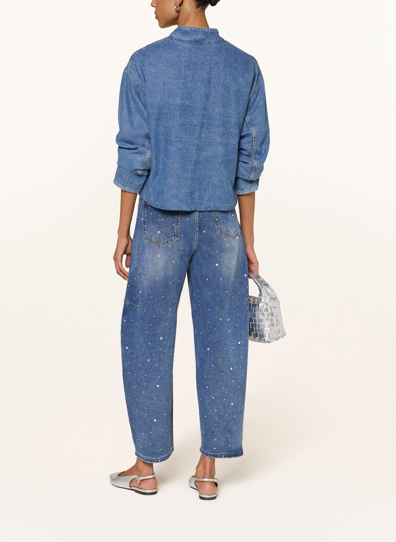 miss goodlife Barrel-jeans met sierstenen: 24 BLUE