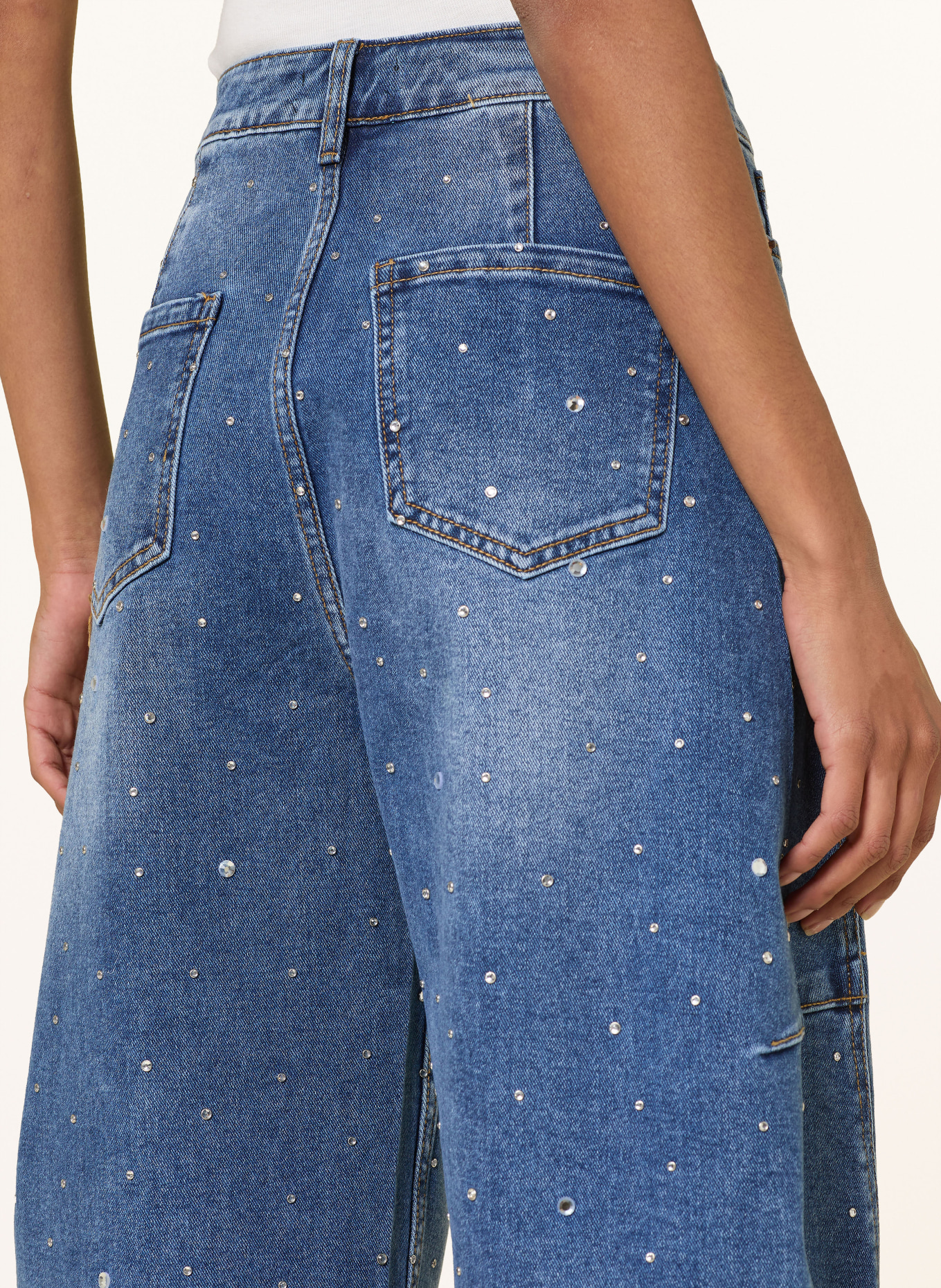 miss goodlife Barrel-jeans met sierstenen: 24 BLUE