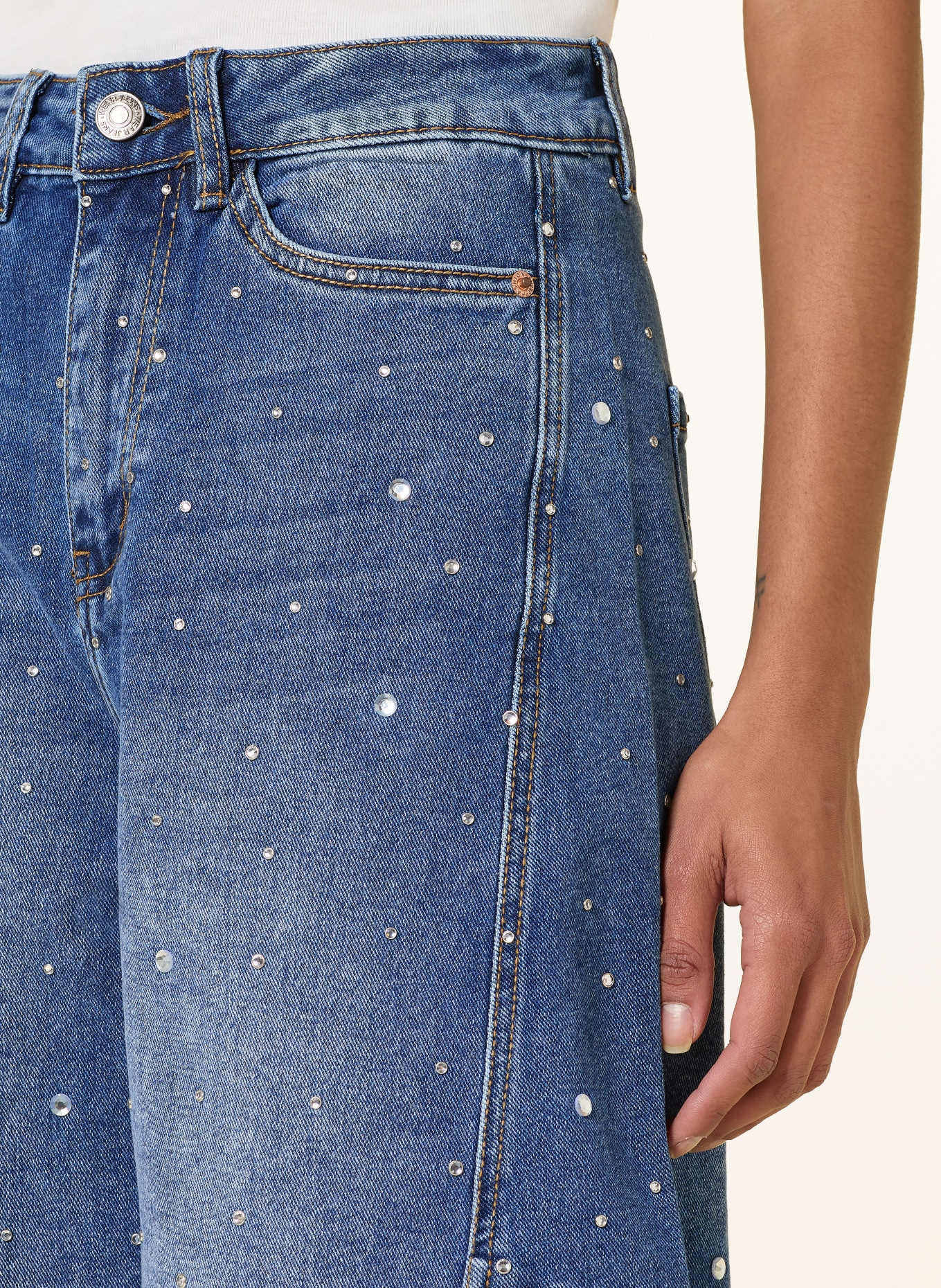 miss goodlife Barrel-jeans met sierstenen: 24 BLUE