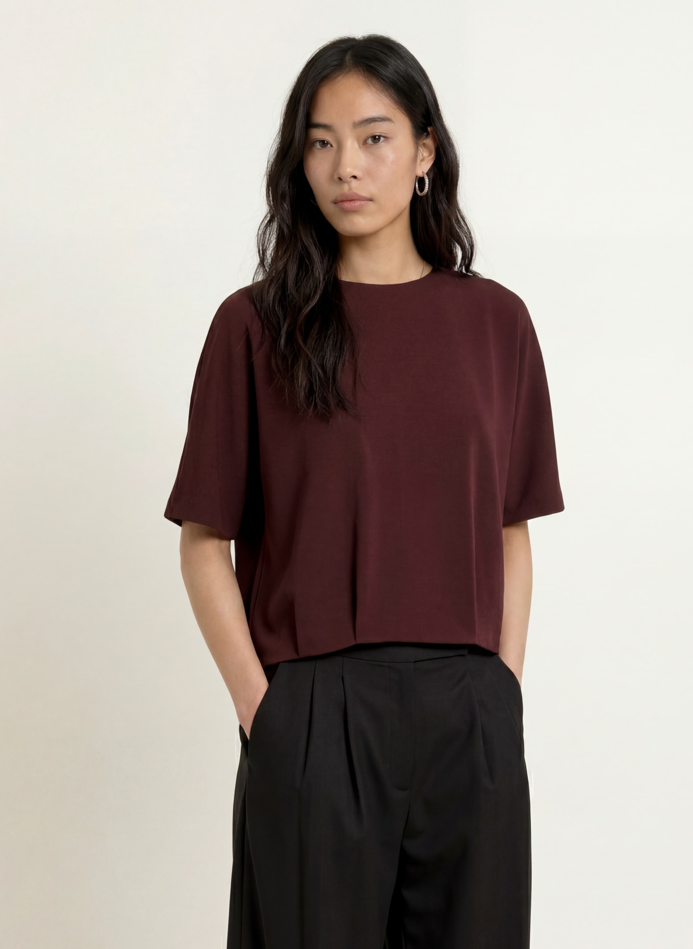 OPUS GINNE Blouse Shirt: DARK RED