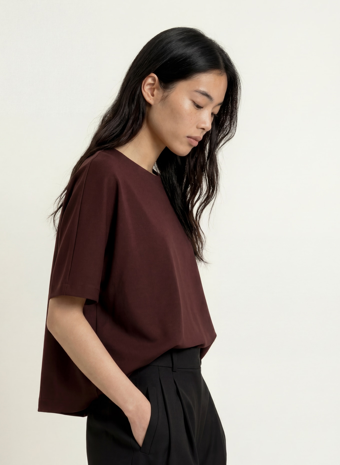 OPUS GINNE Blouse Shirt: DARK RED
