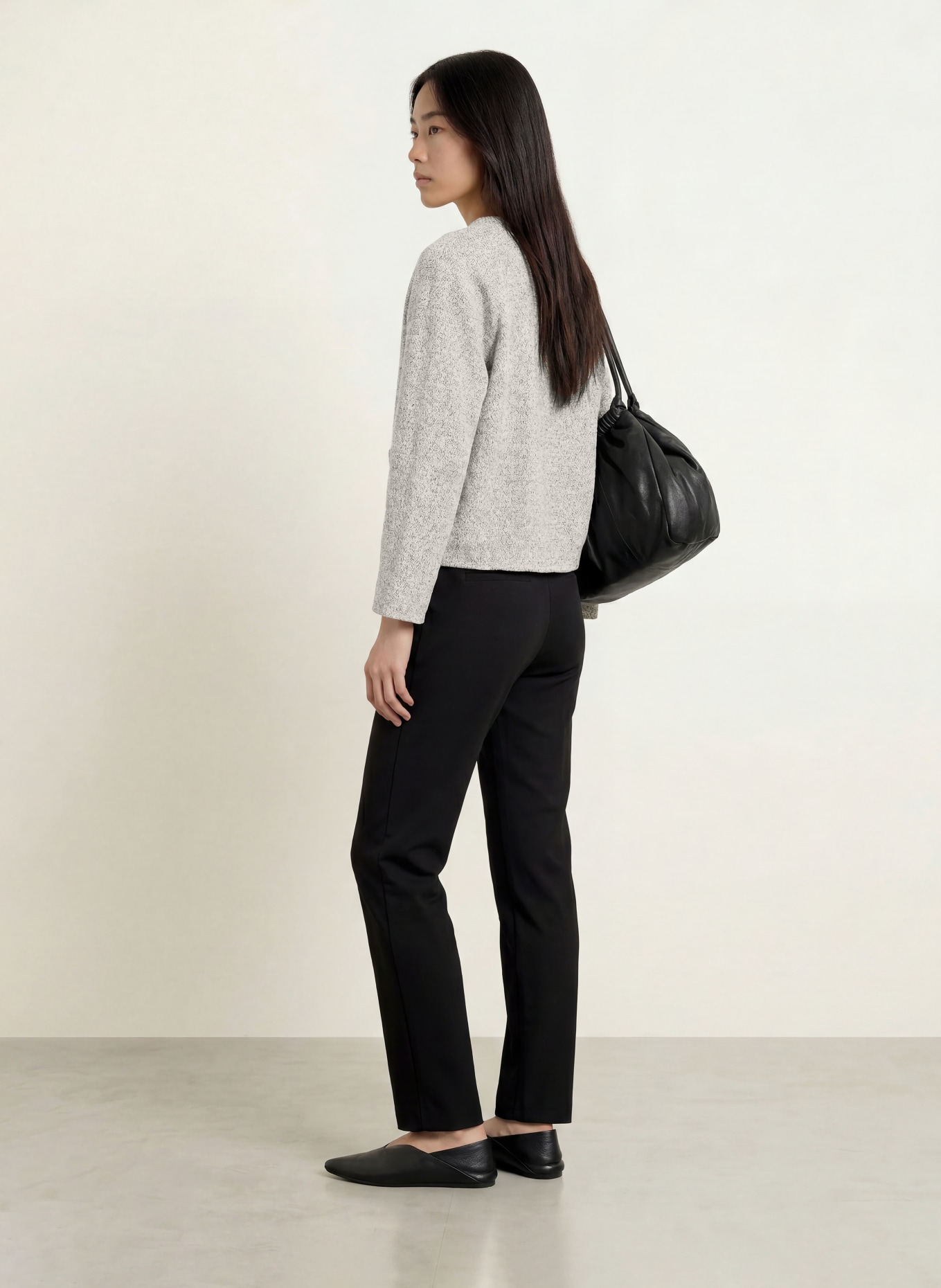 OPUS Gebreid vest SAKUNO: WIT / ZWART