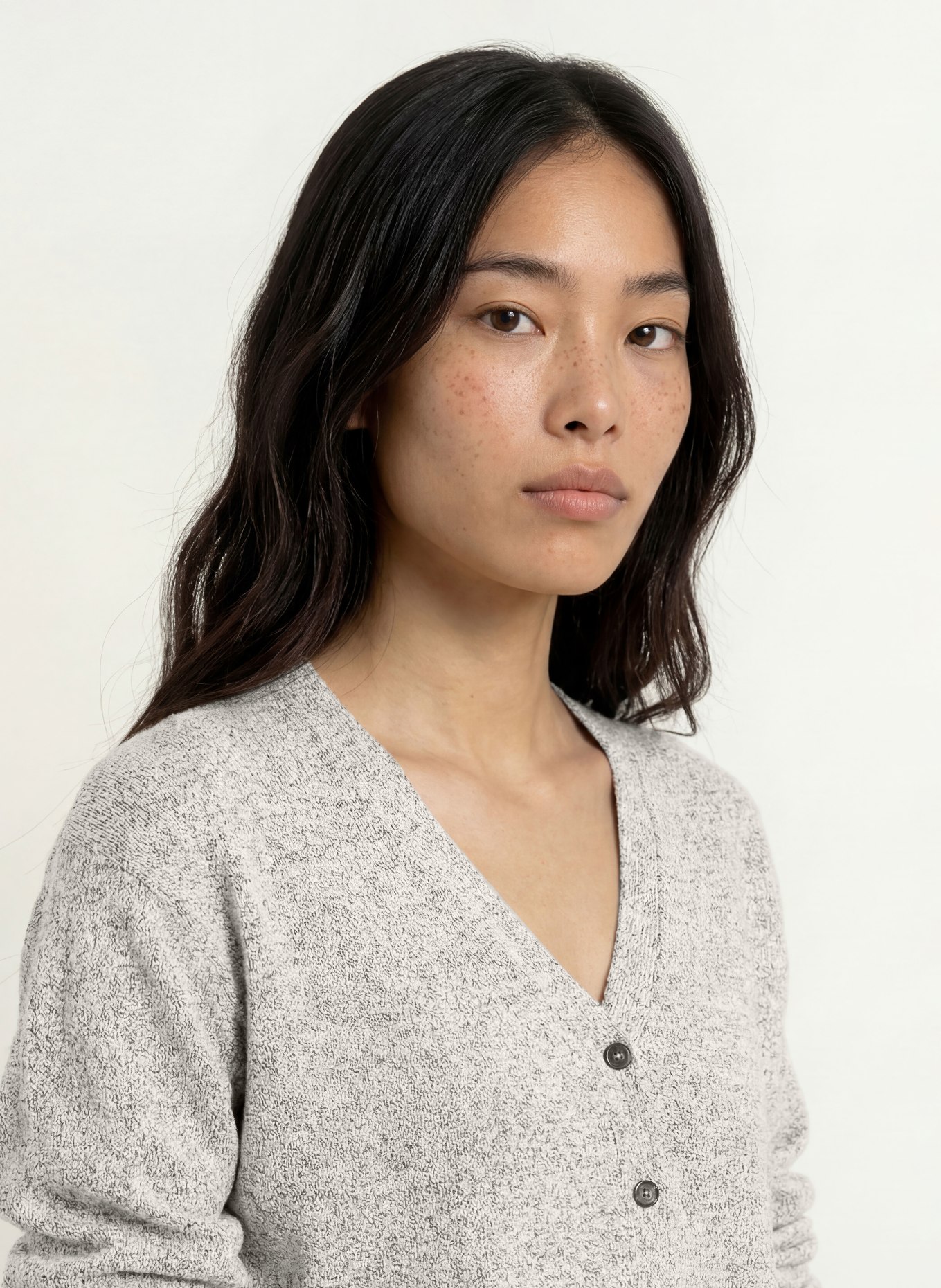 OPUS Gebreid vest SAKUNO: WIT / ZWART