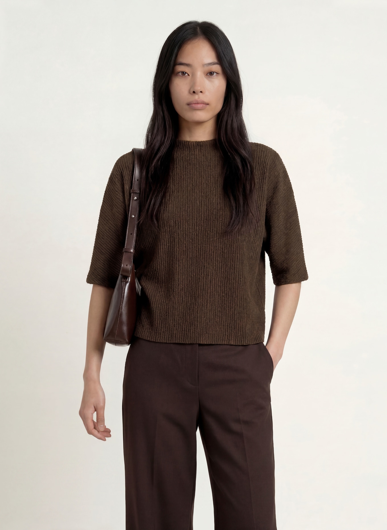 OPUS Blouse: DARK BROWN
