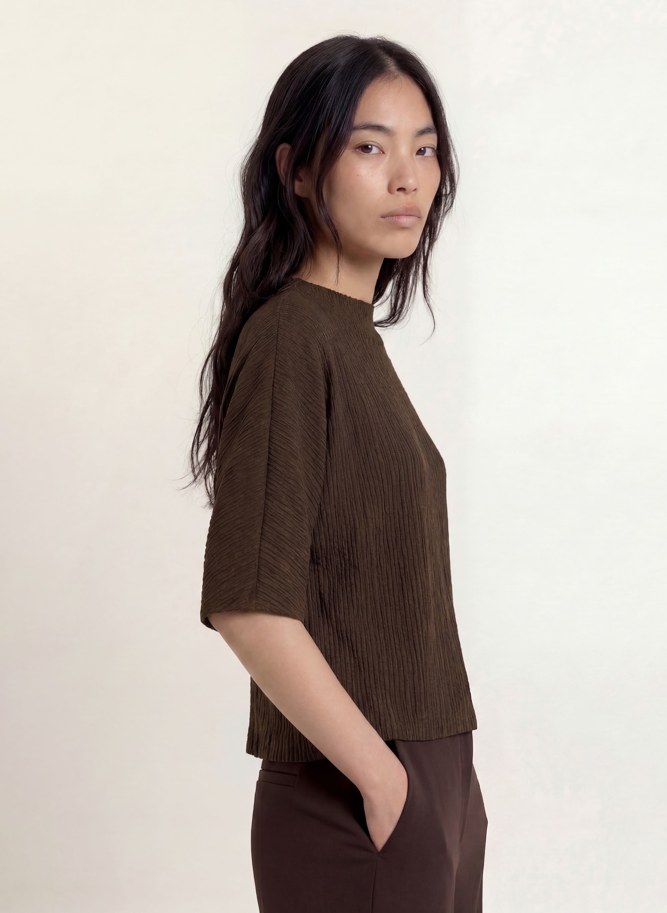 OPUS Blouse: DARK BROWN