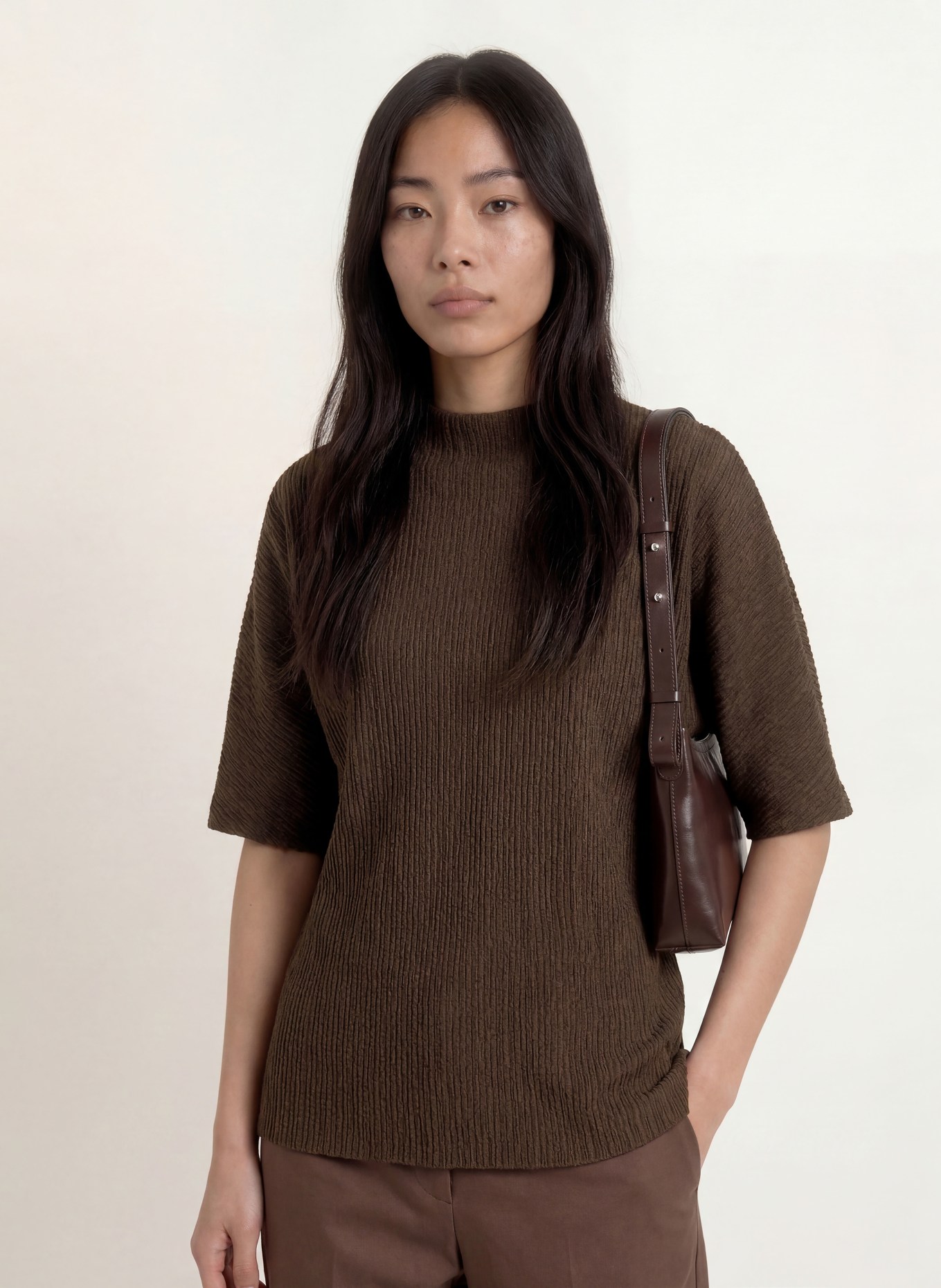 OPUS Blouse: DARK BROWN