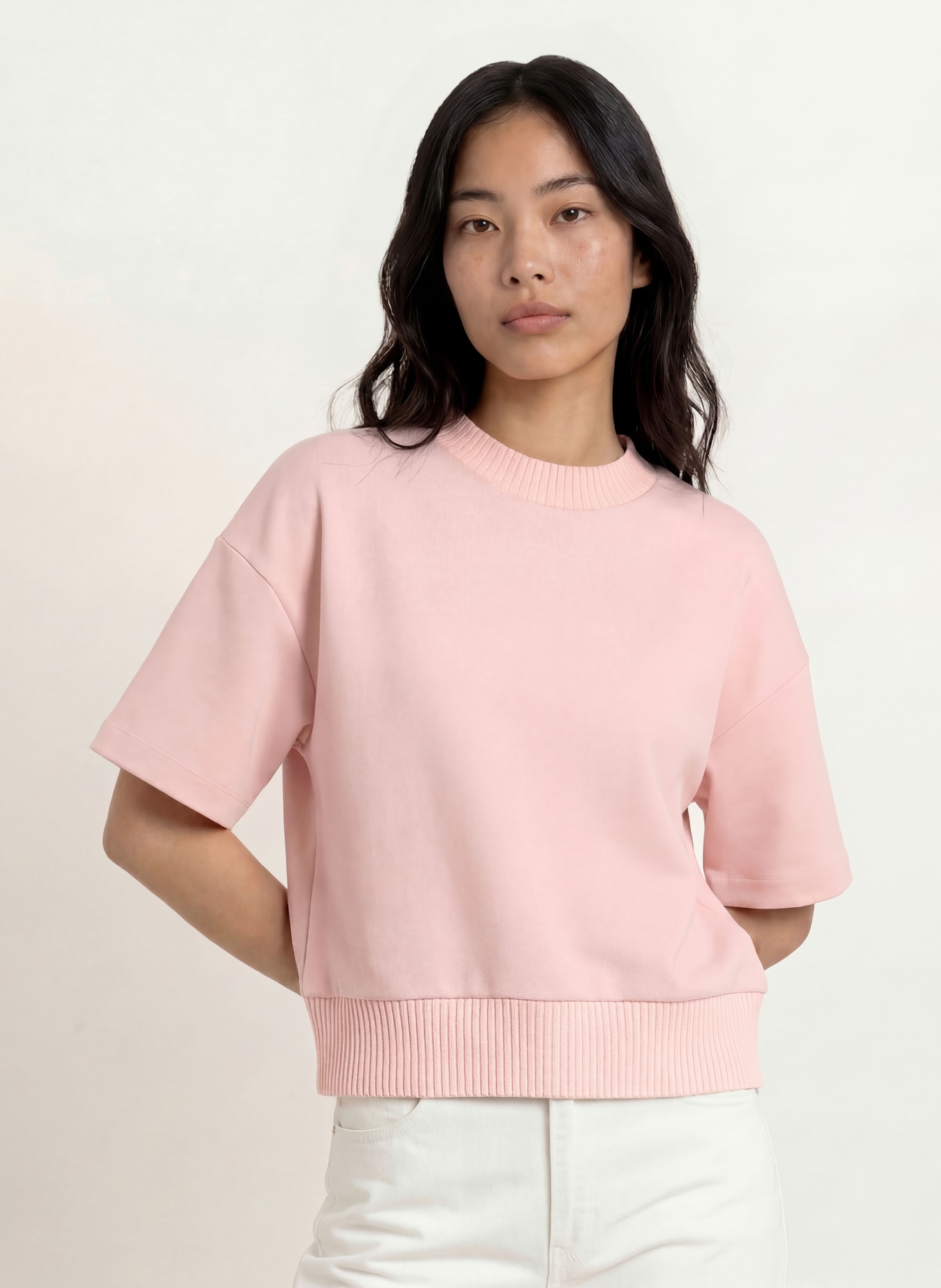 OPUS T-Shirt GALITA im Materialmix: HELLROSA
