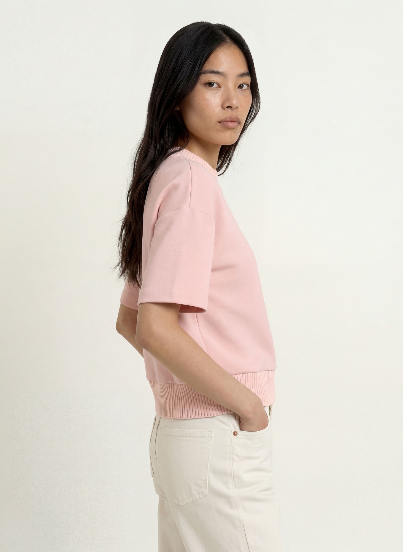 OPUS T-Shirt GALITA im Materialmix: HELLROSA