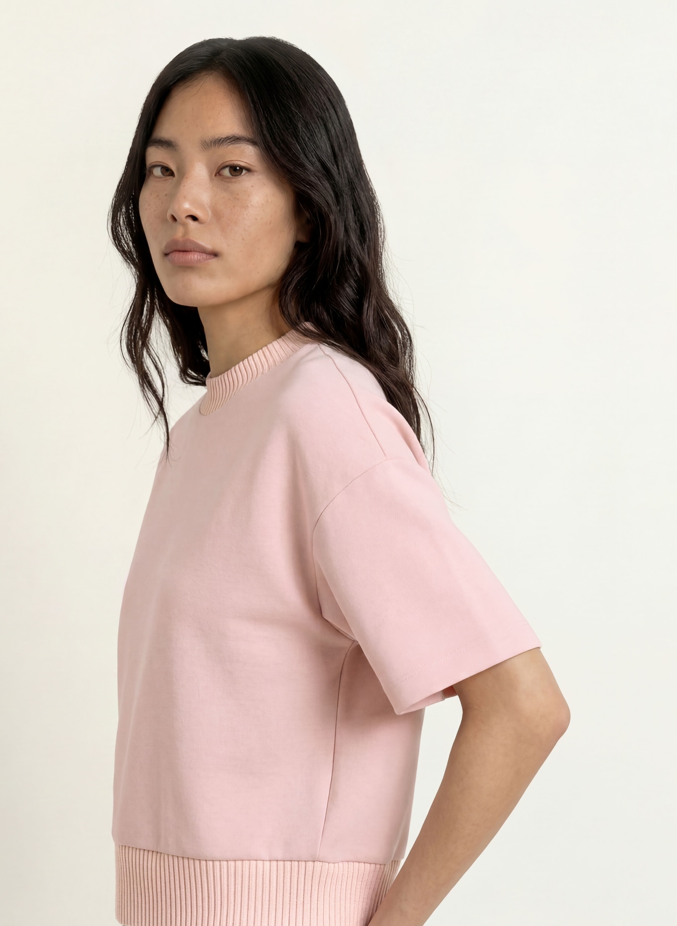 OPUS T-Shirt GALITA im Materialmix: HELLROSA