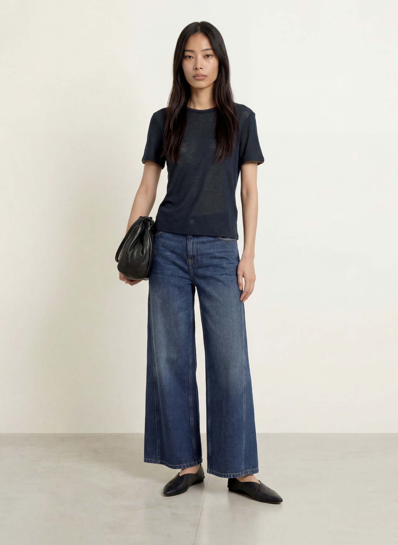 OPUS T-shirt SOPPEL: BLEU FONCÉ / MARRON FONCÉ