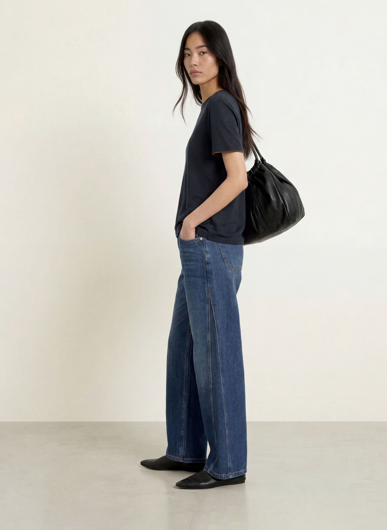 OPUS T-shirt SOPPEL: BLEU FONCÉ / MARRON FONCÉ