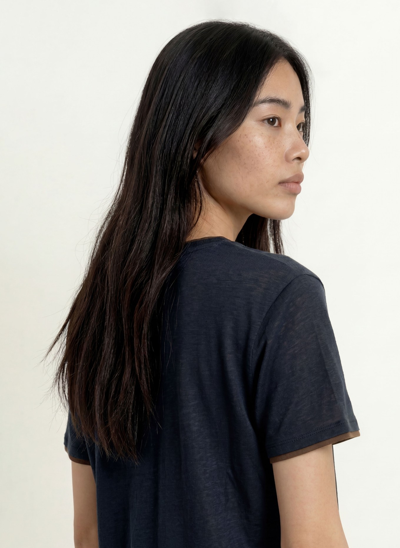 OPUS T-shirt SOPPEL: BLEU FONCÉ / MARRON FONCÉ