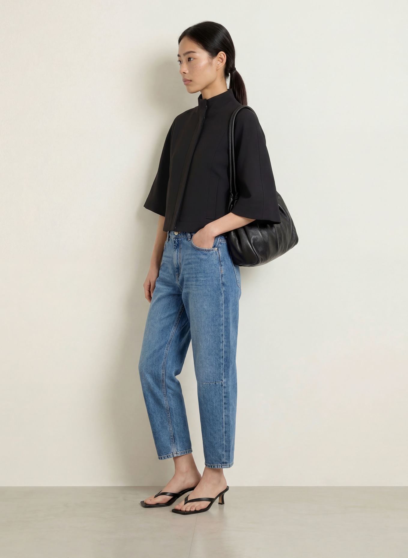 OPUS Blazer met 3/4-mouwen: ZWART