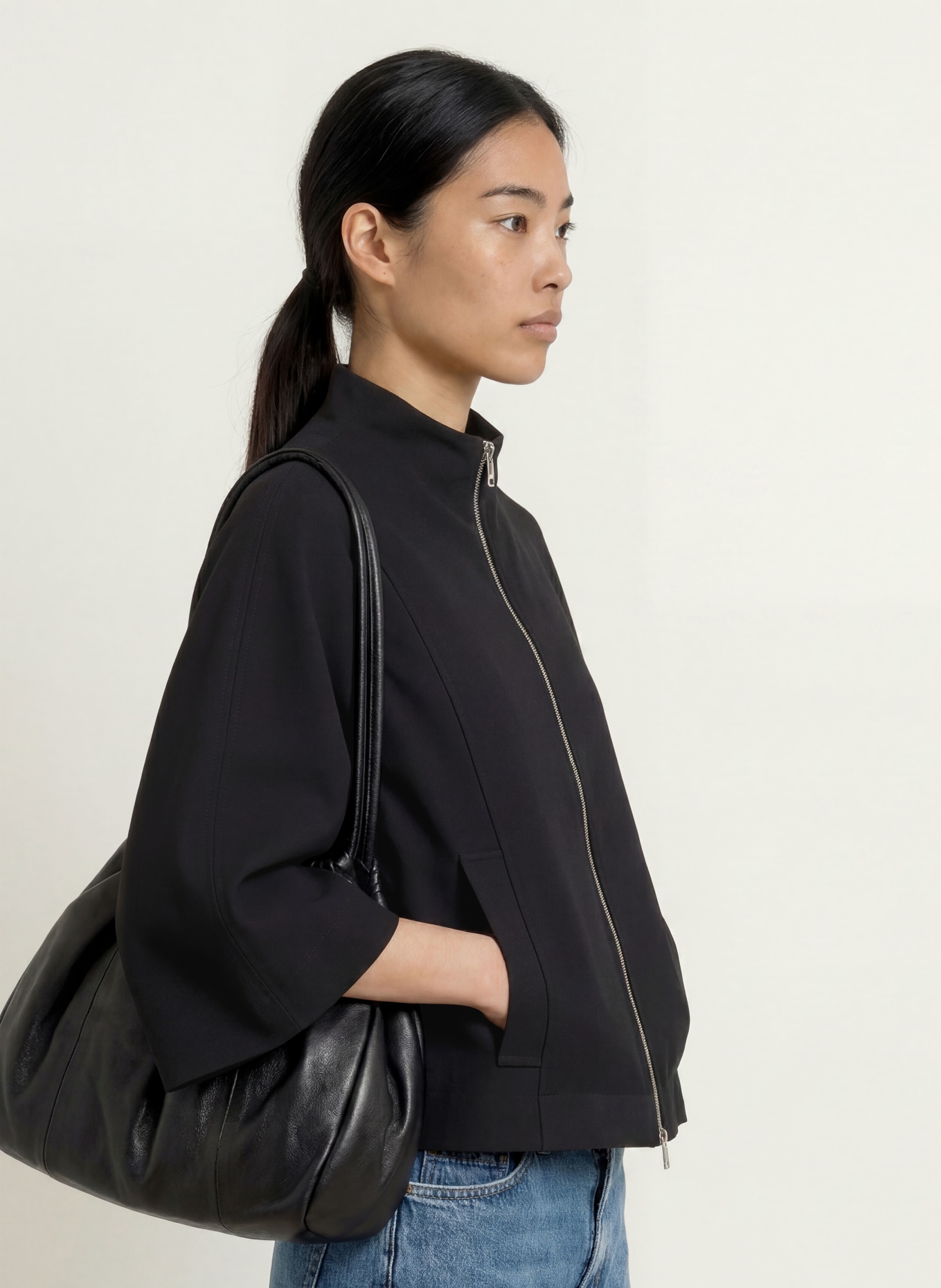 OPUS Blazer met 3/4-mouwen: ZWART