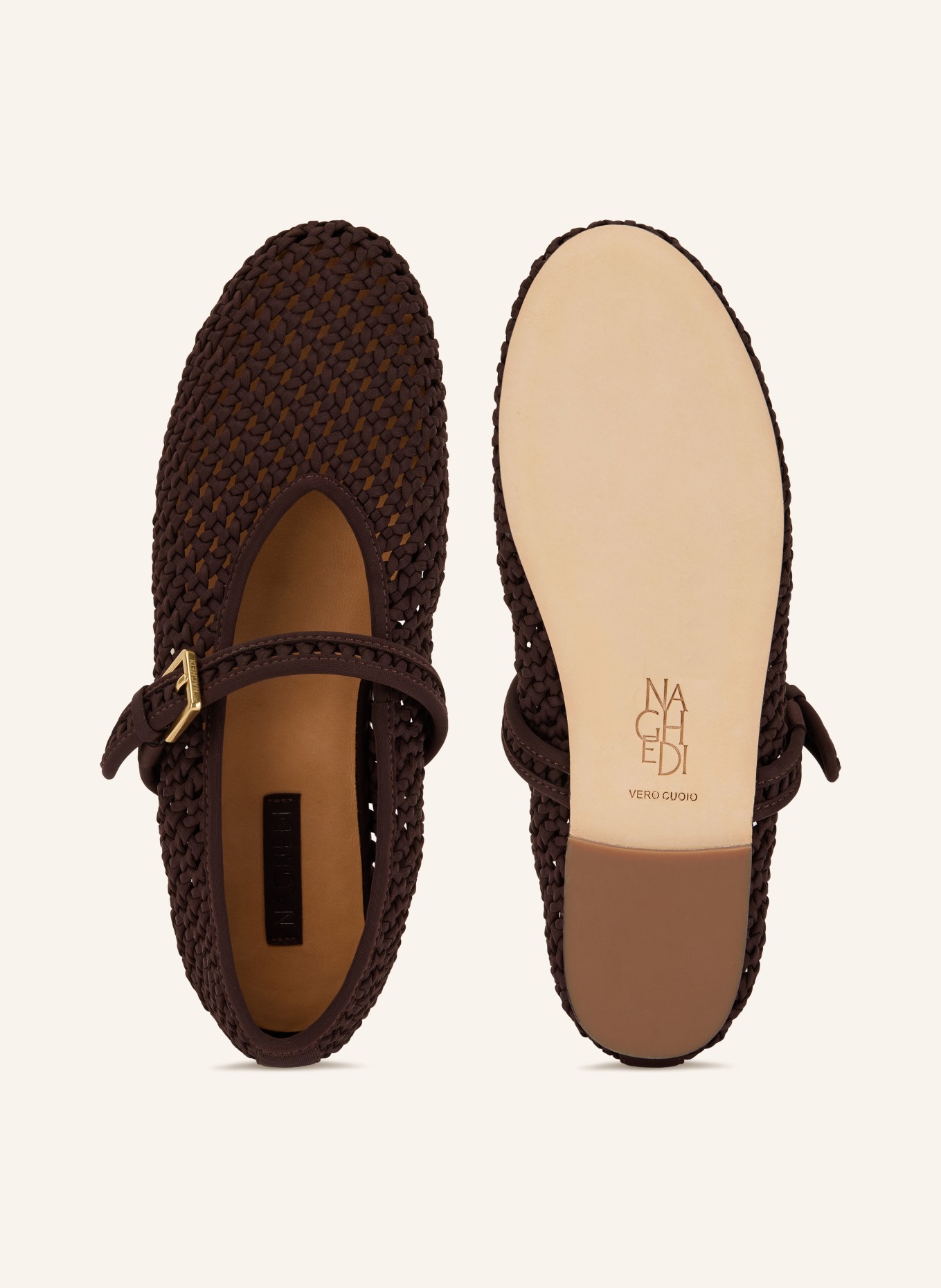 Naghedi Ballerines Mary Jane SYDNEY: MARRON FONCÉ