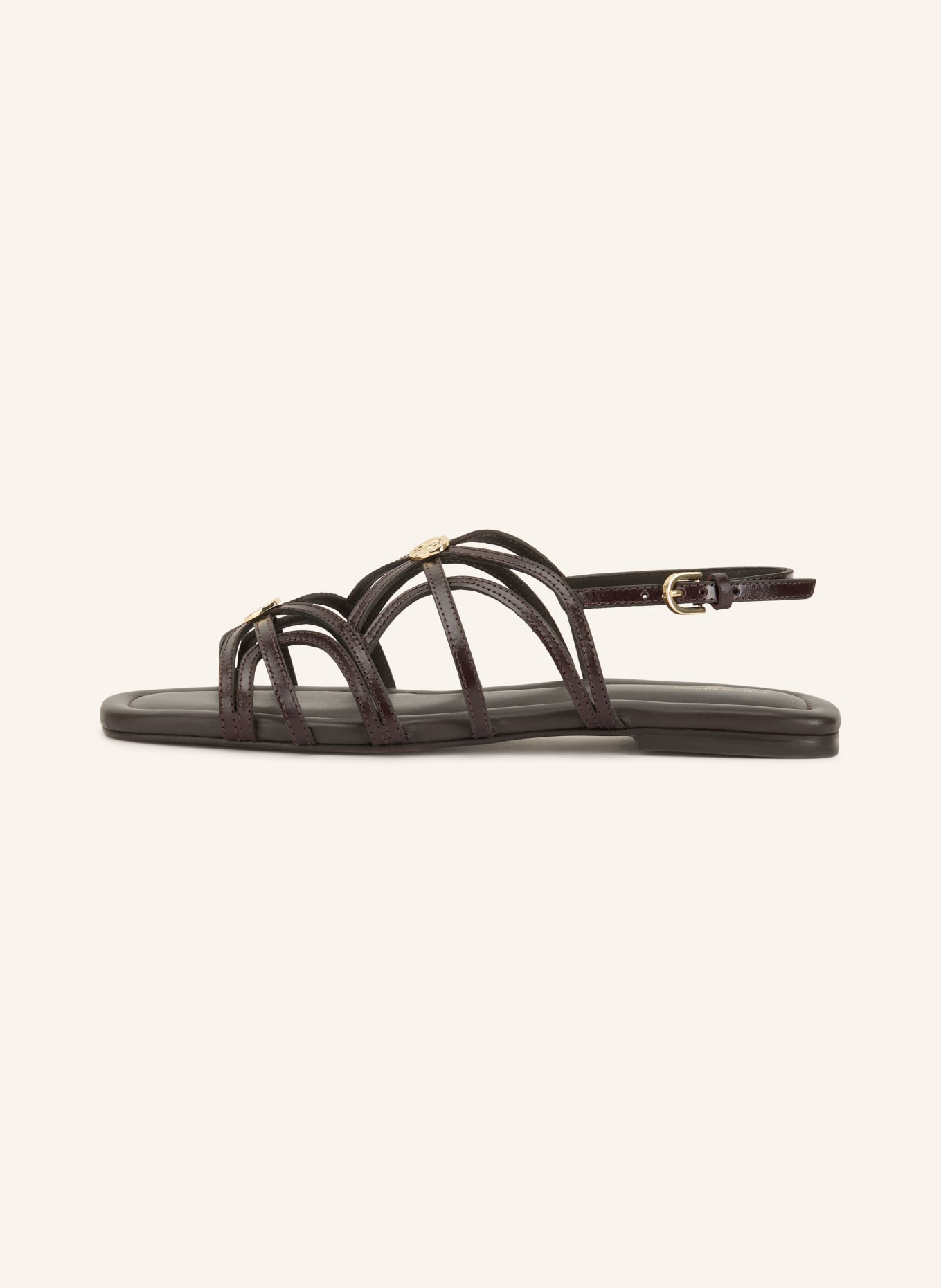 CLAUDIE PIERLOT Sandalen: DUNKELBRAUN / GOLD
