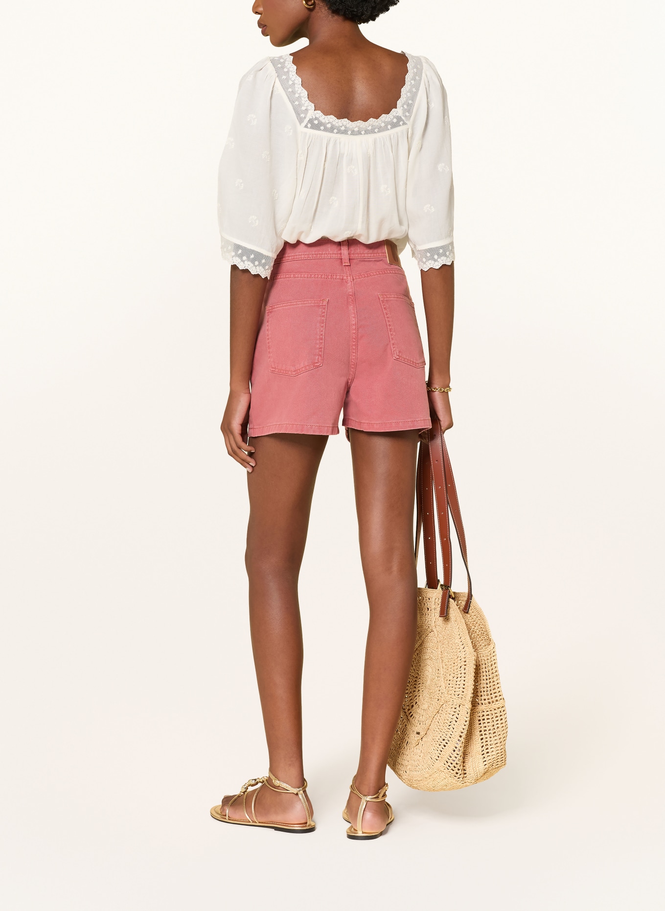 ba&sh Jeansshorts BEVY: HELLROT