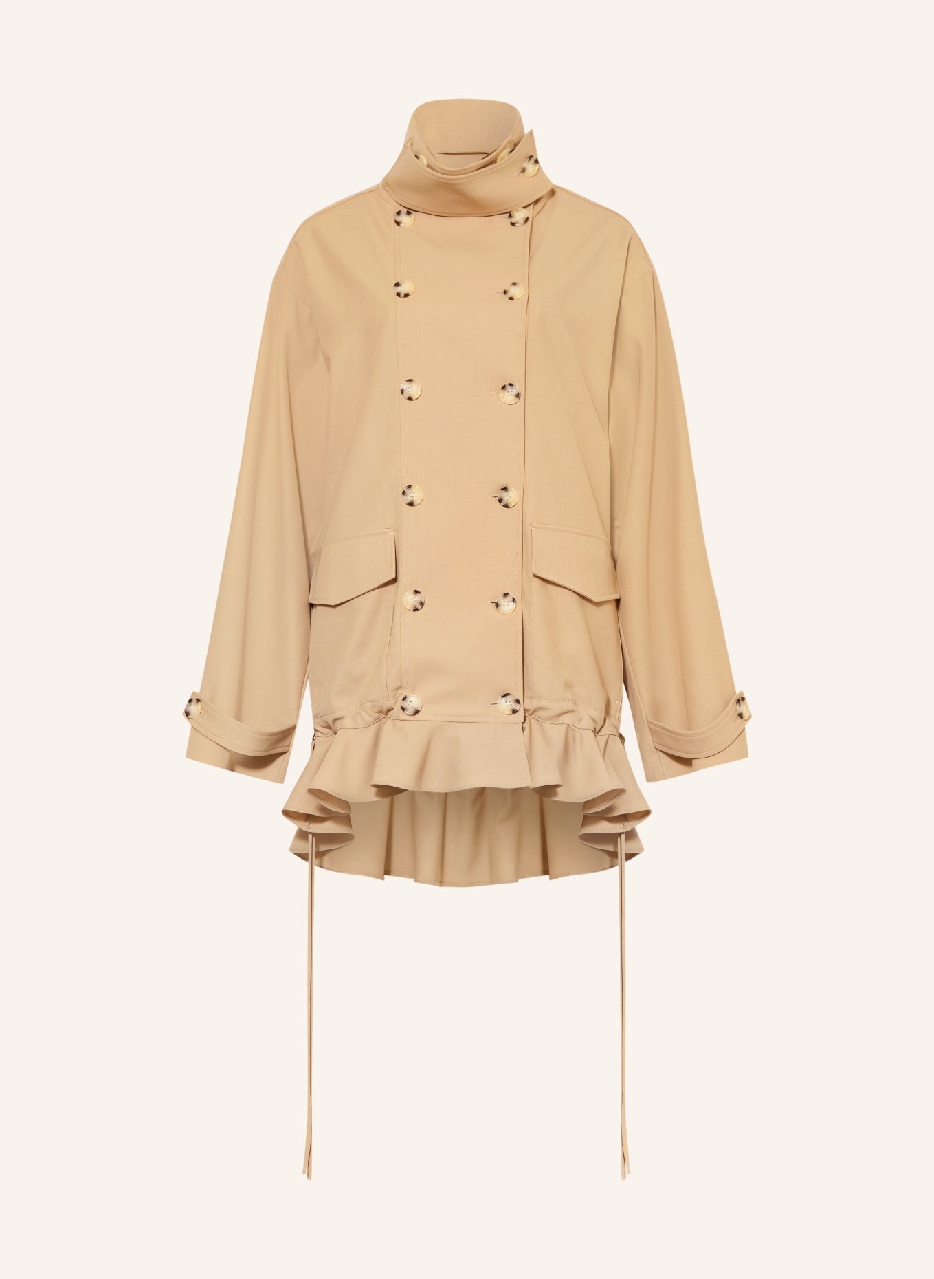 ARAKII Trenchcoat mit Rüschen: BEIGE