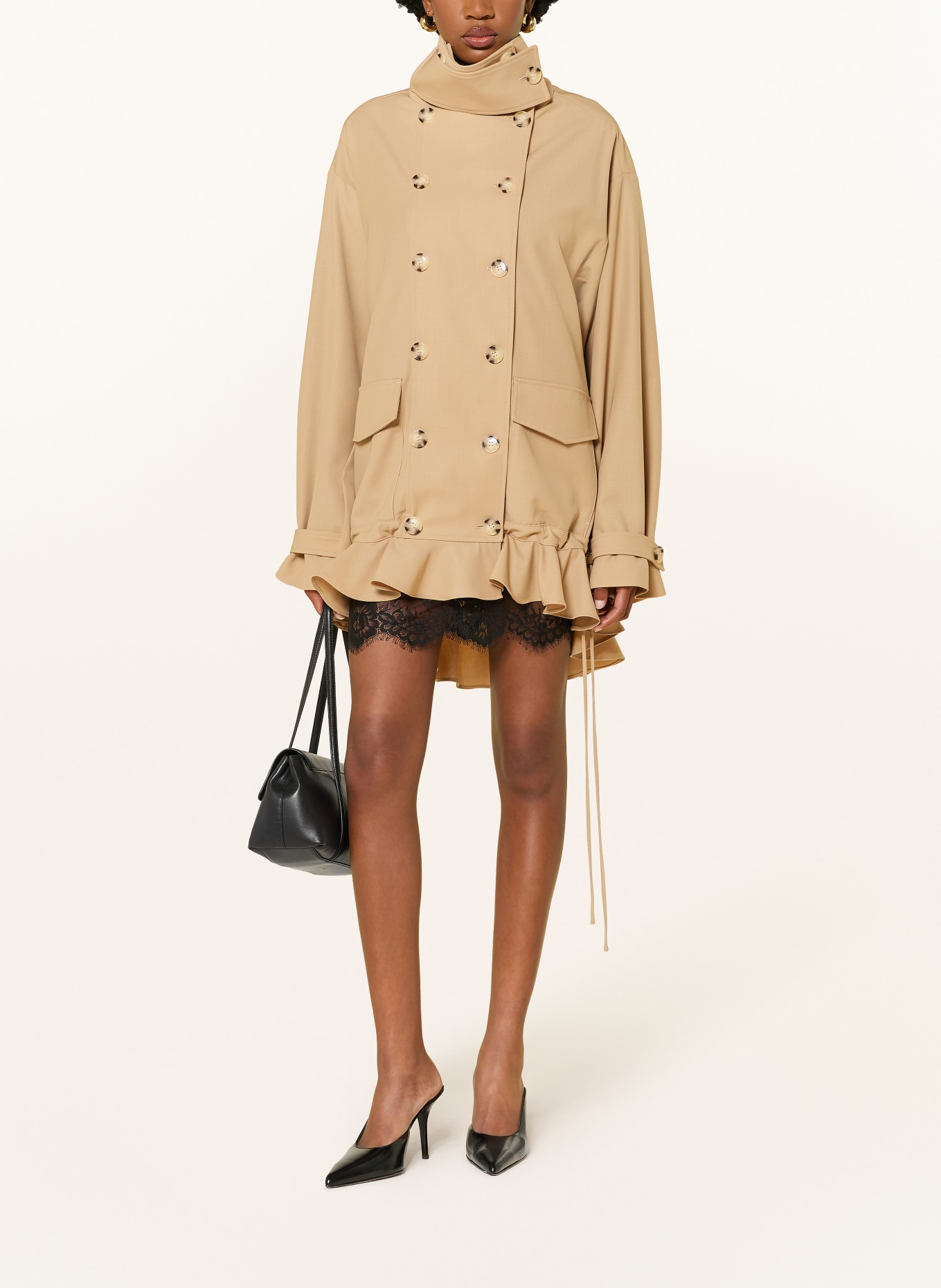 ARAKII Trenchcoat mit Rüschen: BEIGE