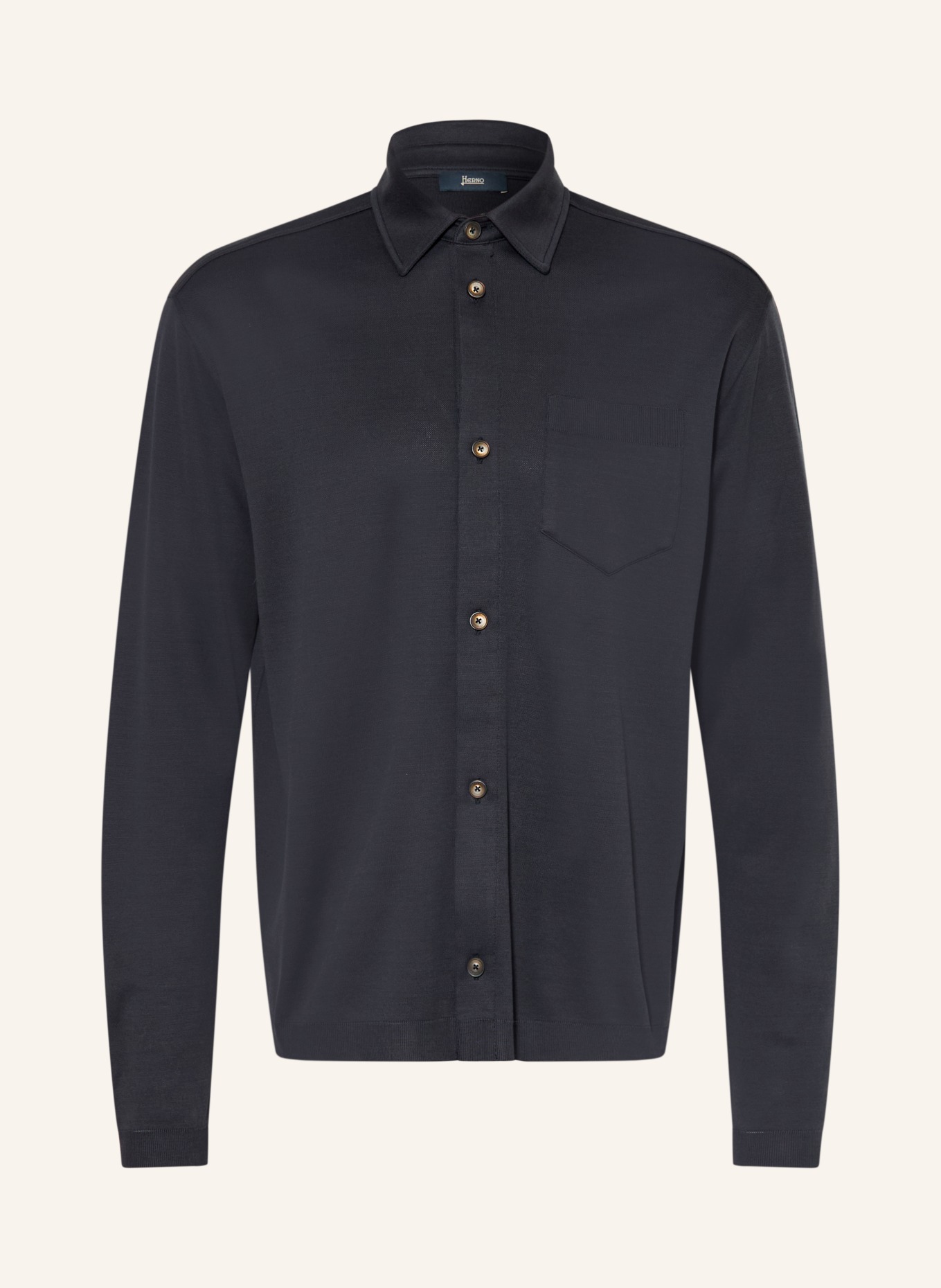 HERNO Strickhemd Comfort Fit: DUNKELBLAU