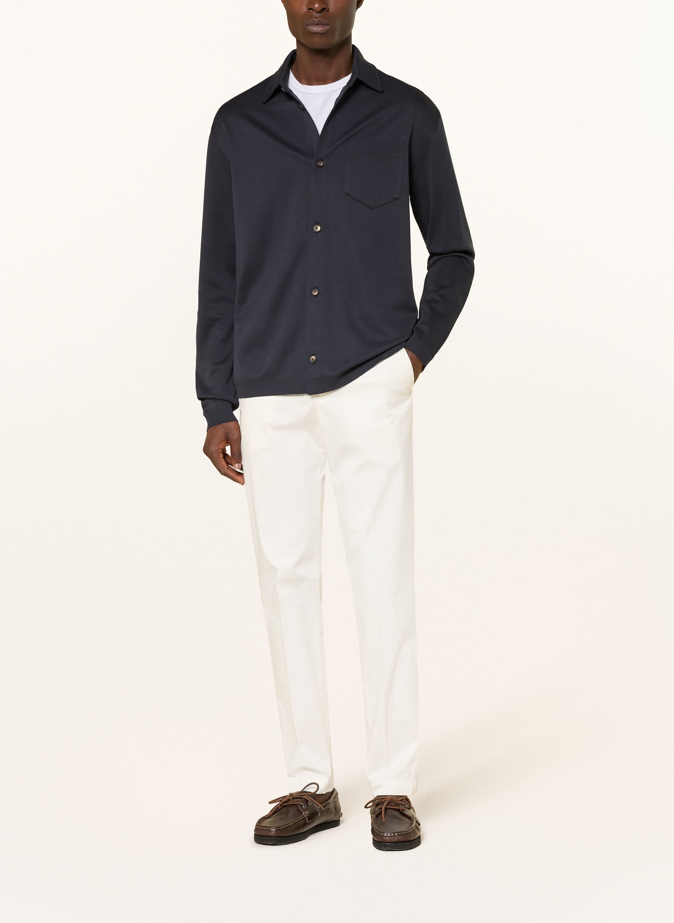 HERNO Strickhemd Comfort Fit: DUNKELBLAU