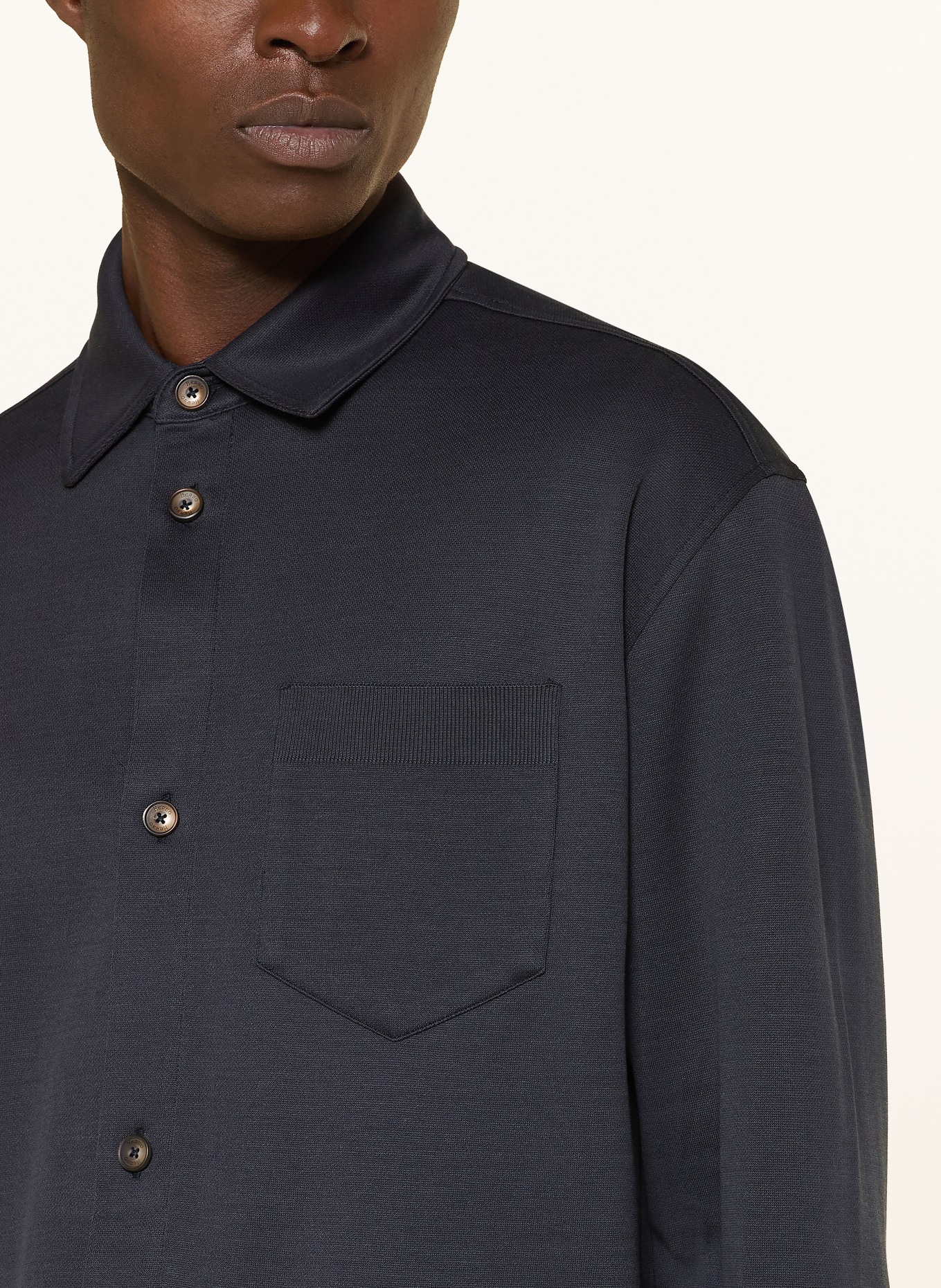 HERNO Strickhemd Comfort Fit: DUNKELBLAU