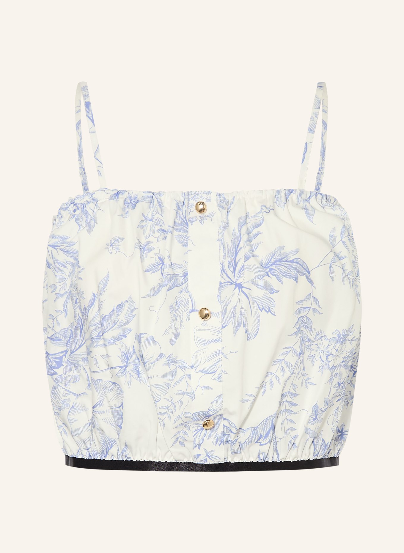 maje Cropped-Top: WEISS / HELLBLAU / SCHWARZ