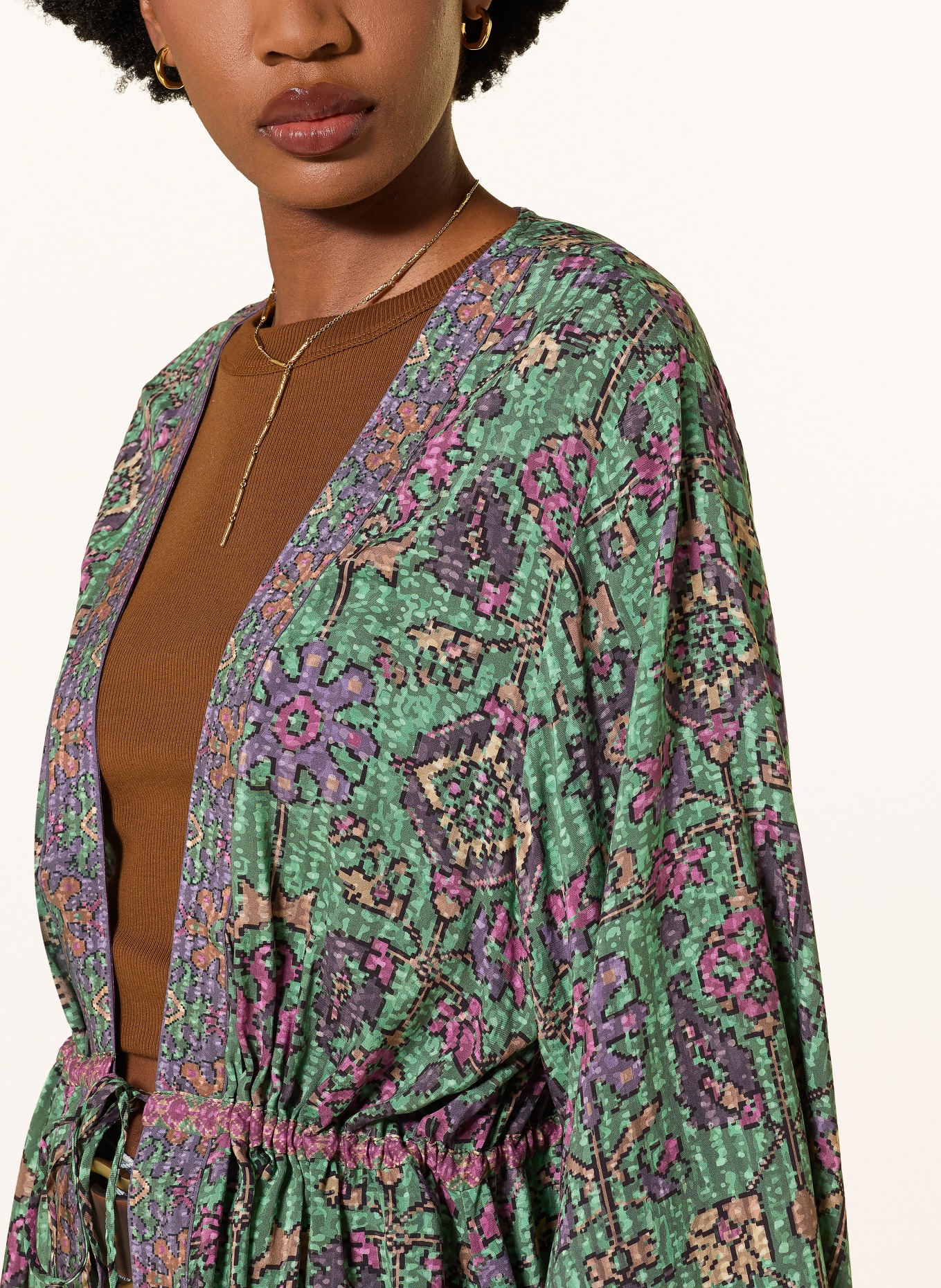 ba&sh Kimono PADRIG: GRÜN / BRAUN / LILA
