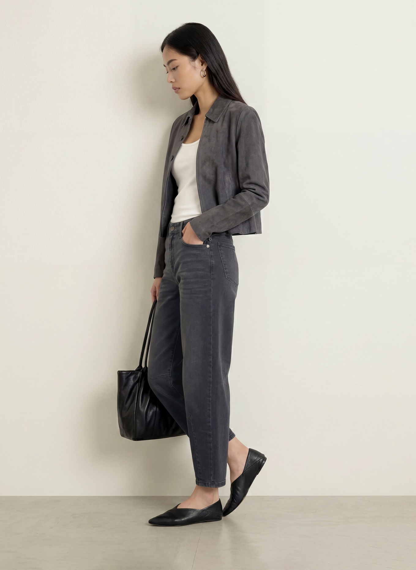 OPUS Džíny Barrel LISSIE BOLDY: 70393 dark grey