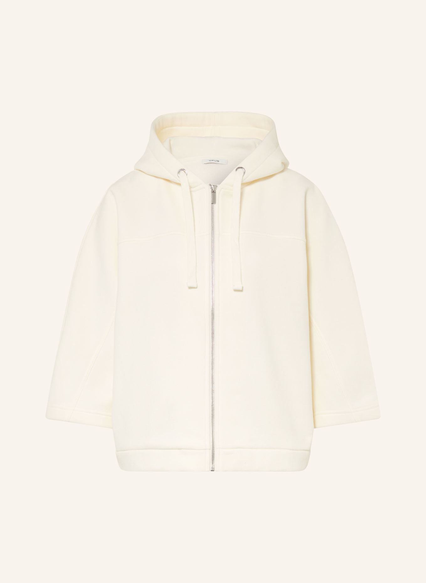 OPUS GIELA Sweatshirt Jacket with 3/4-length sleeves: ECRU