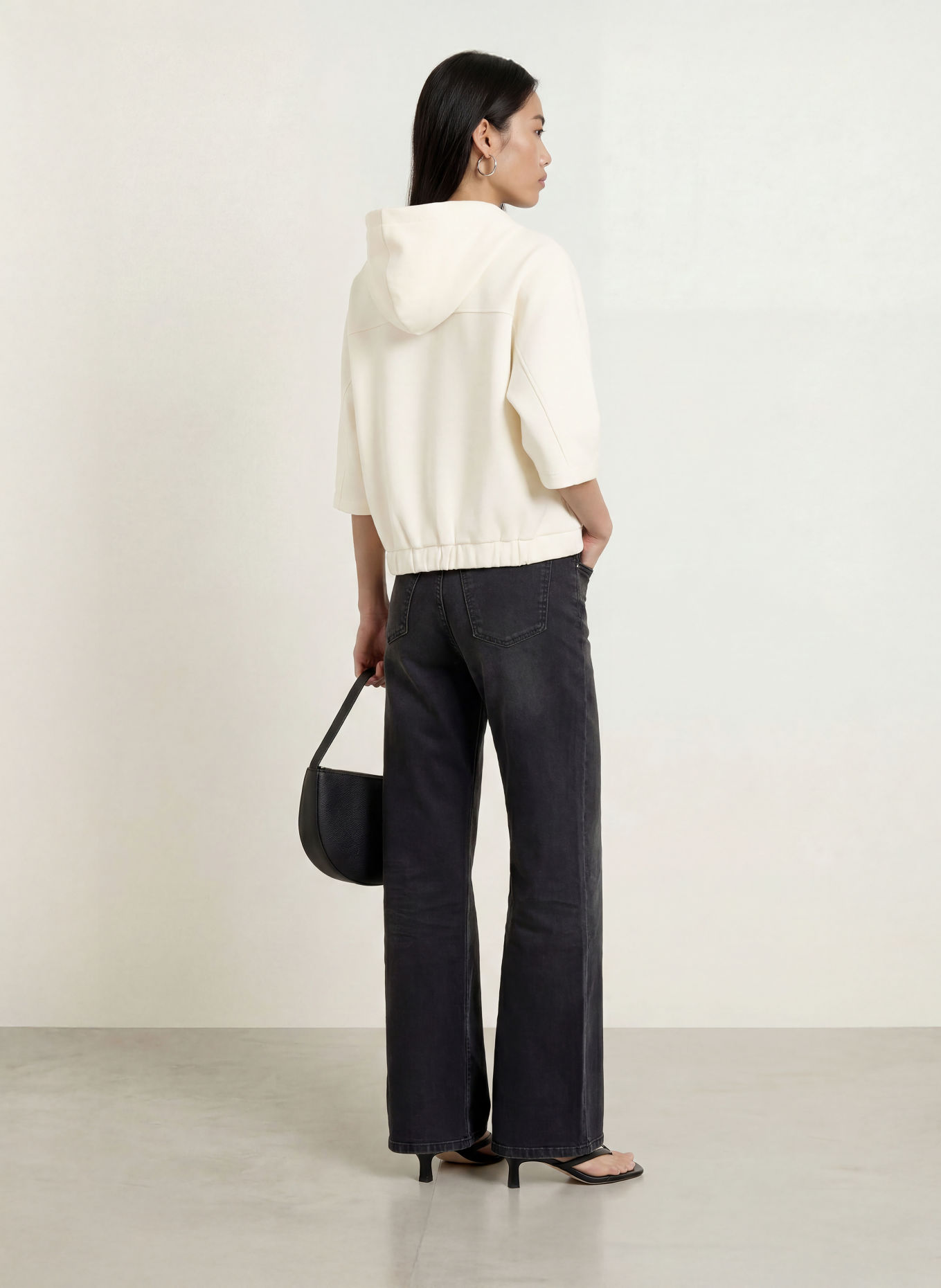 OPUS GIELA Sweatshirt Jacket with 3/4-length sleeves: ECRU