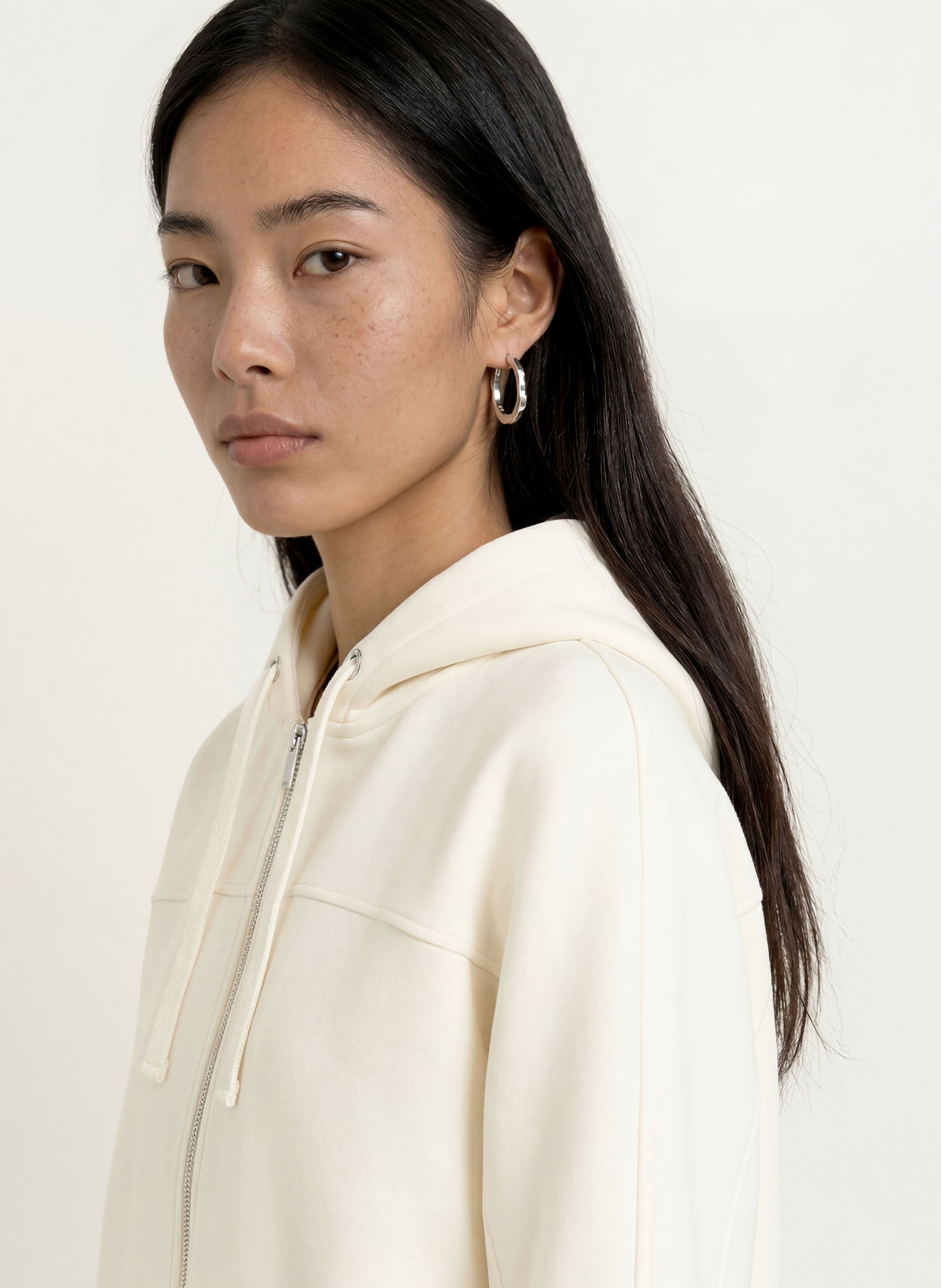 OPUS GIELA Sweatshirt Jacket with 3/4-length sleeves: ECRU