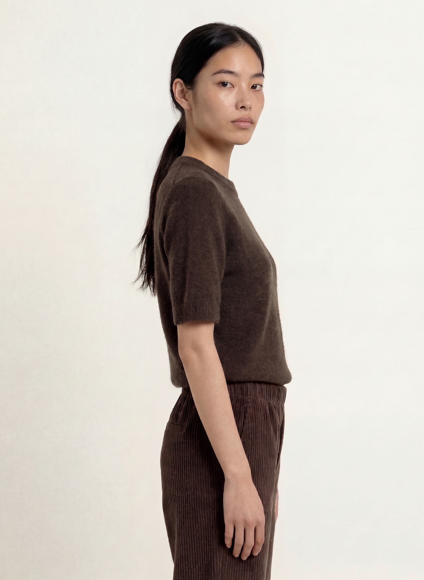 OPUS Strickshirt PIMOTA: DUNKELBRAUN