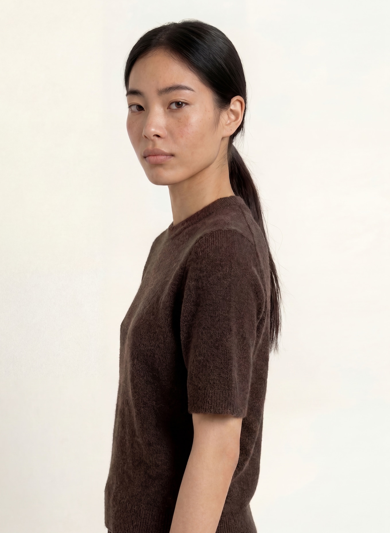 OPUS Strickshirt PIMOTA: DUNKELBRAUN