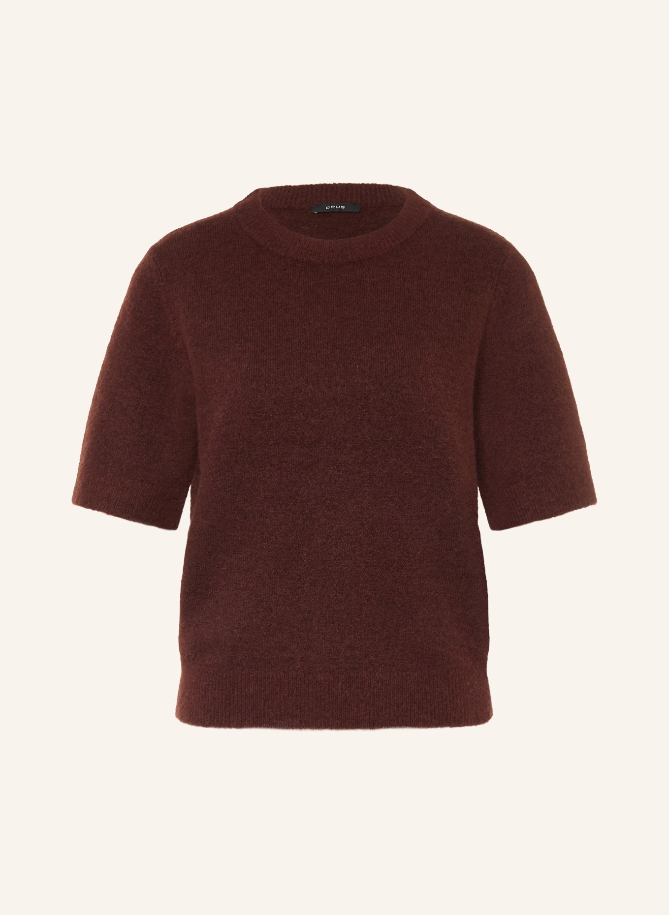 OPUS Gebreid shirt PIMOTA: DONKERROOD