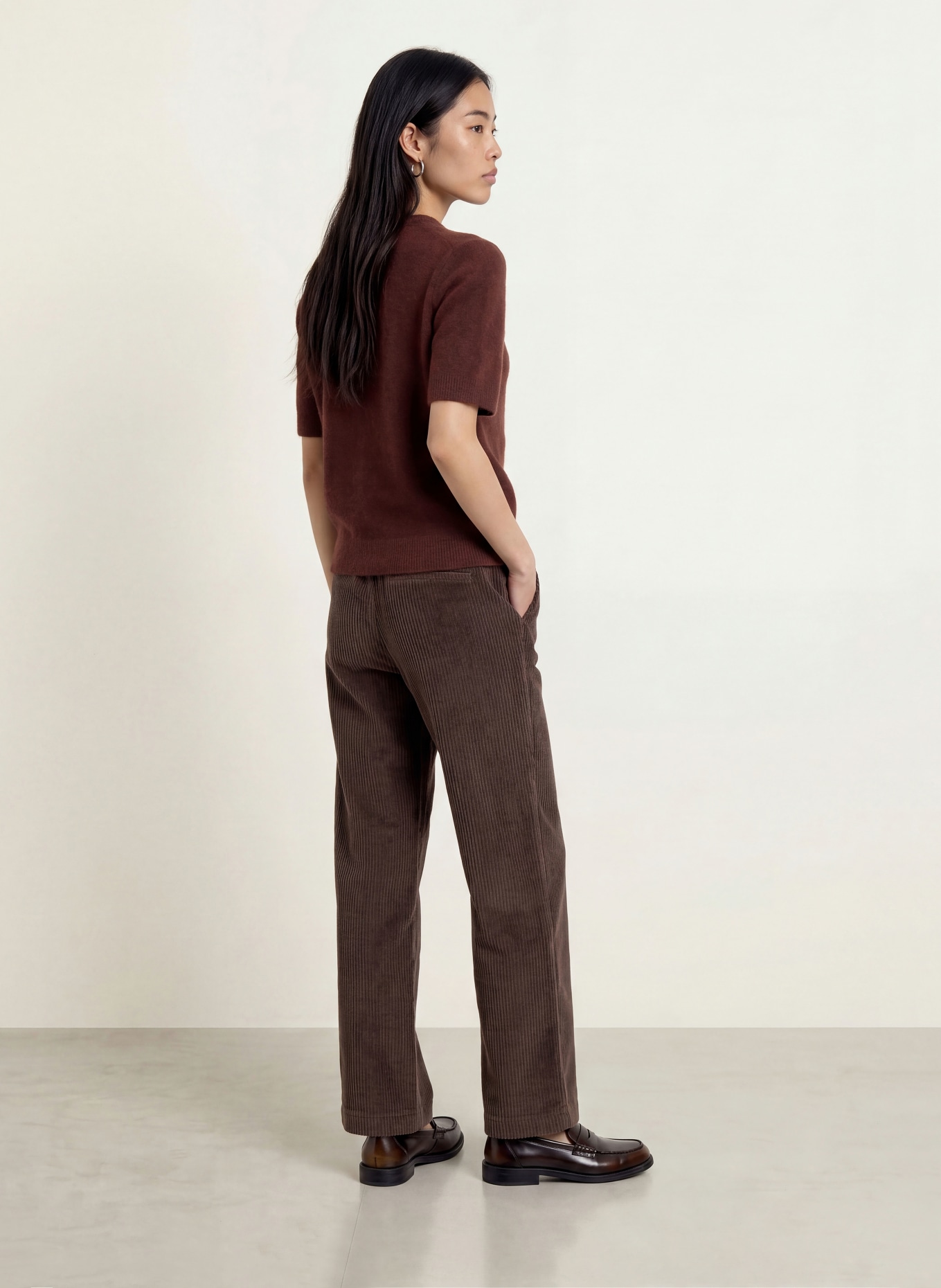 OPUS Gebreid shirt PIMOTA: DONKERROOD