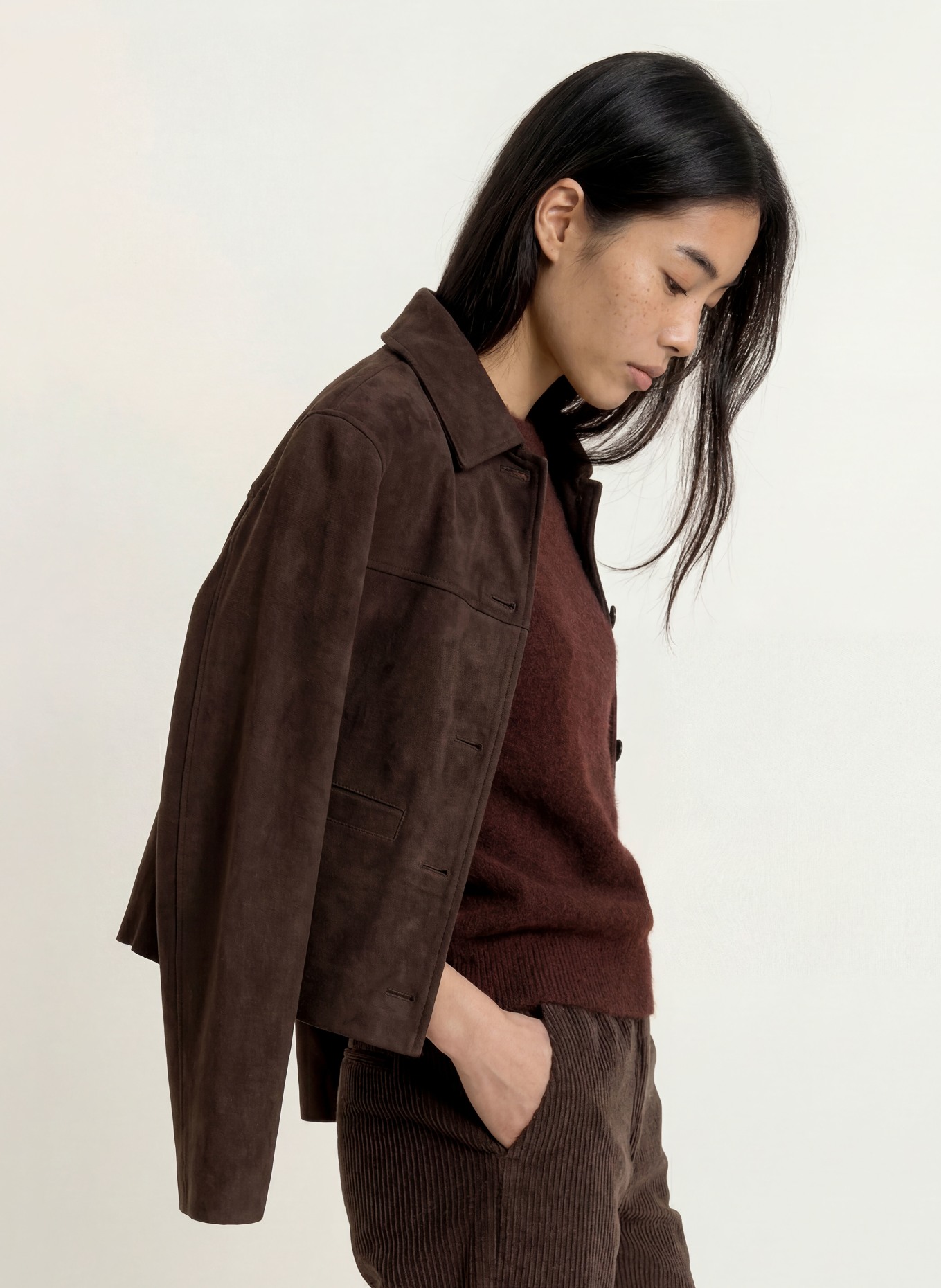 OPUS Gebreid shirt PIMOTA: DONKERROOD