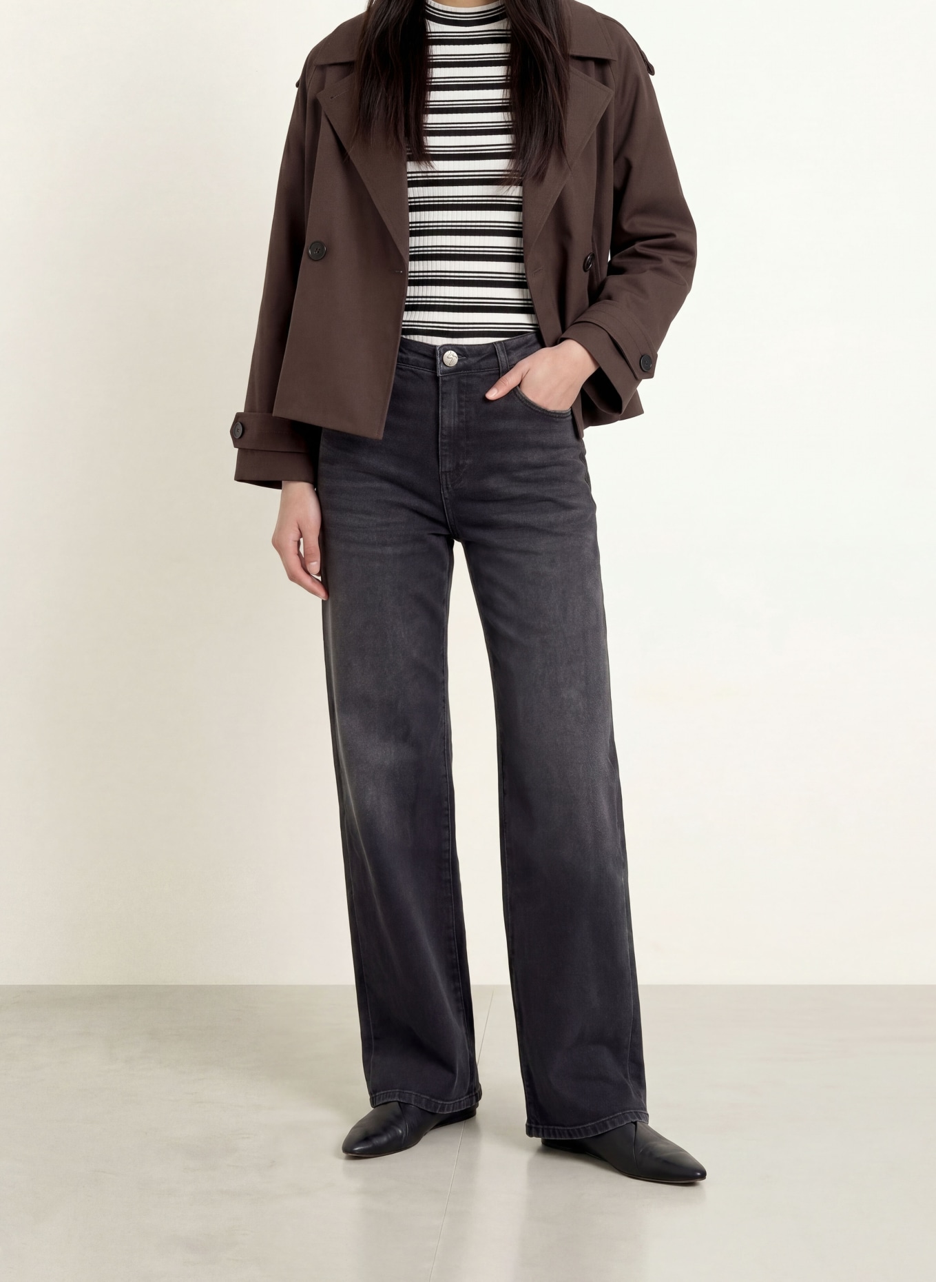 OPUS Jean à jambes larges MIVY: 70393 dark grey